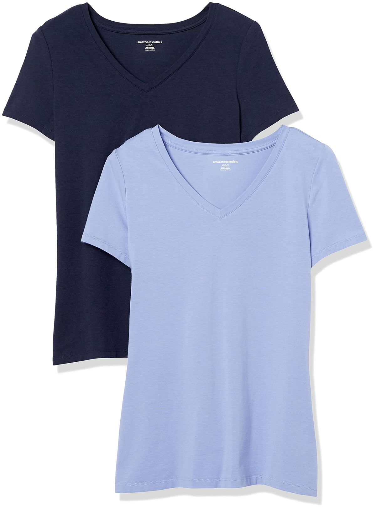 Amazon Essentials Women's Regular-Fit Short-Sleeve V-Neck T-Shirt, Multipacks