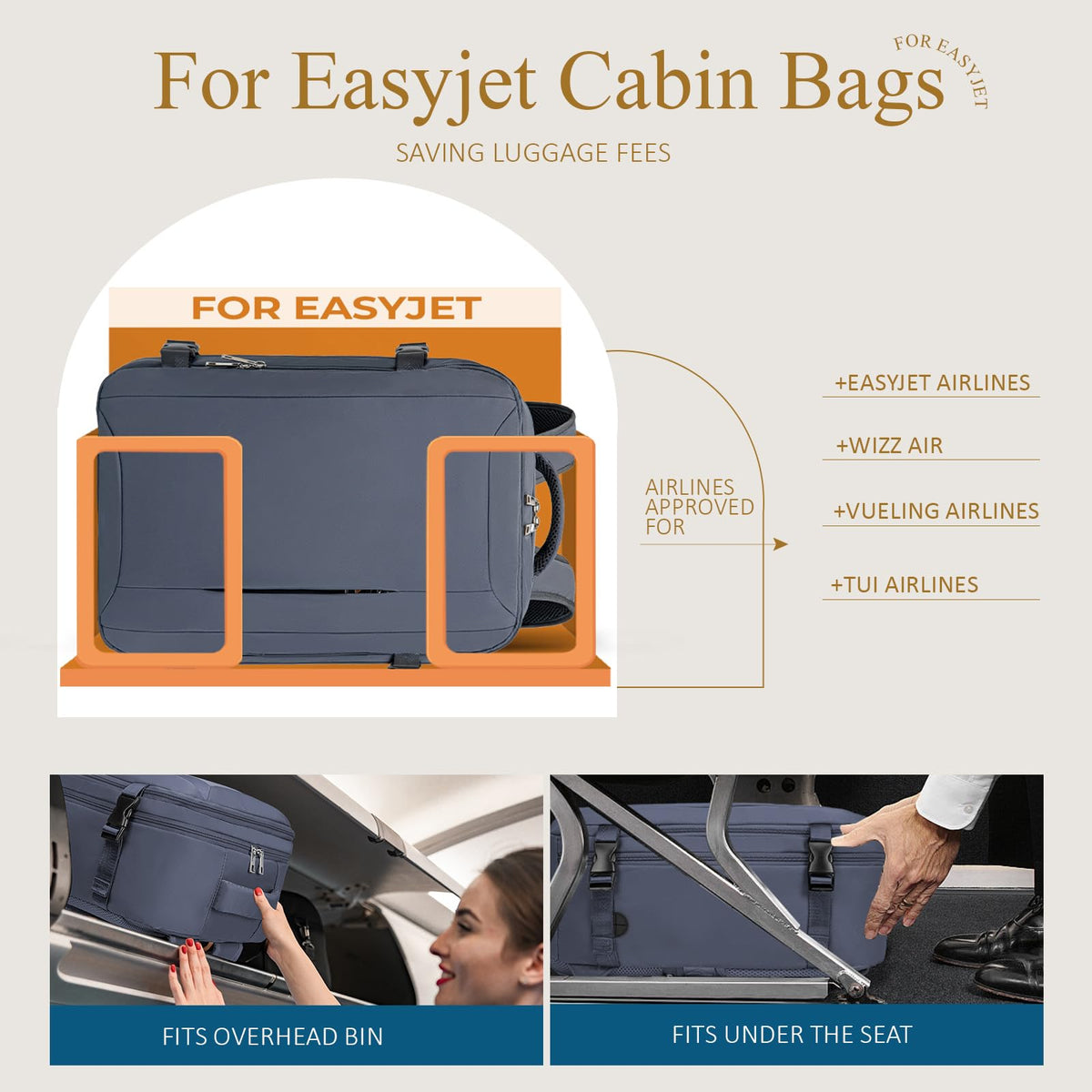 Lossga for Ryanair Cabin Bags 40x30x20,Cabin Bag Travel Backpack
