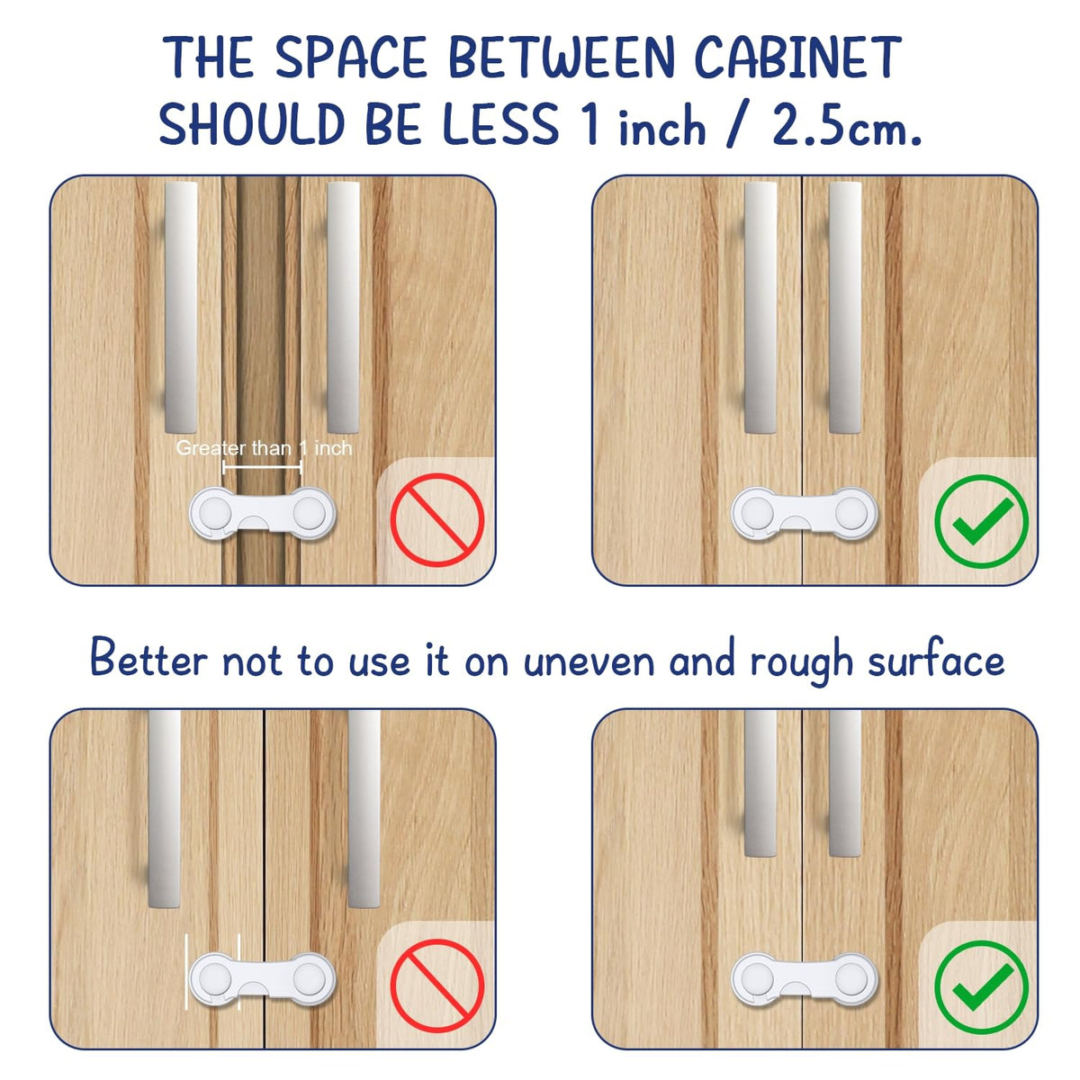 Cupboard Locks for Children 12 Pack - White