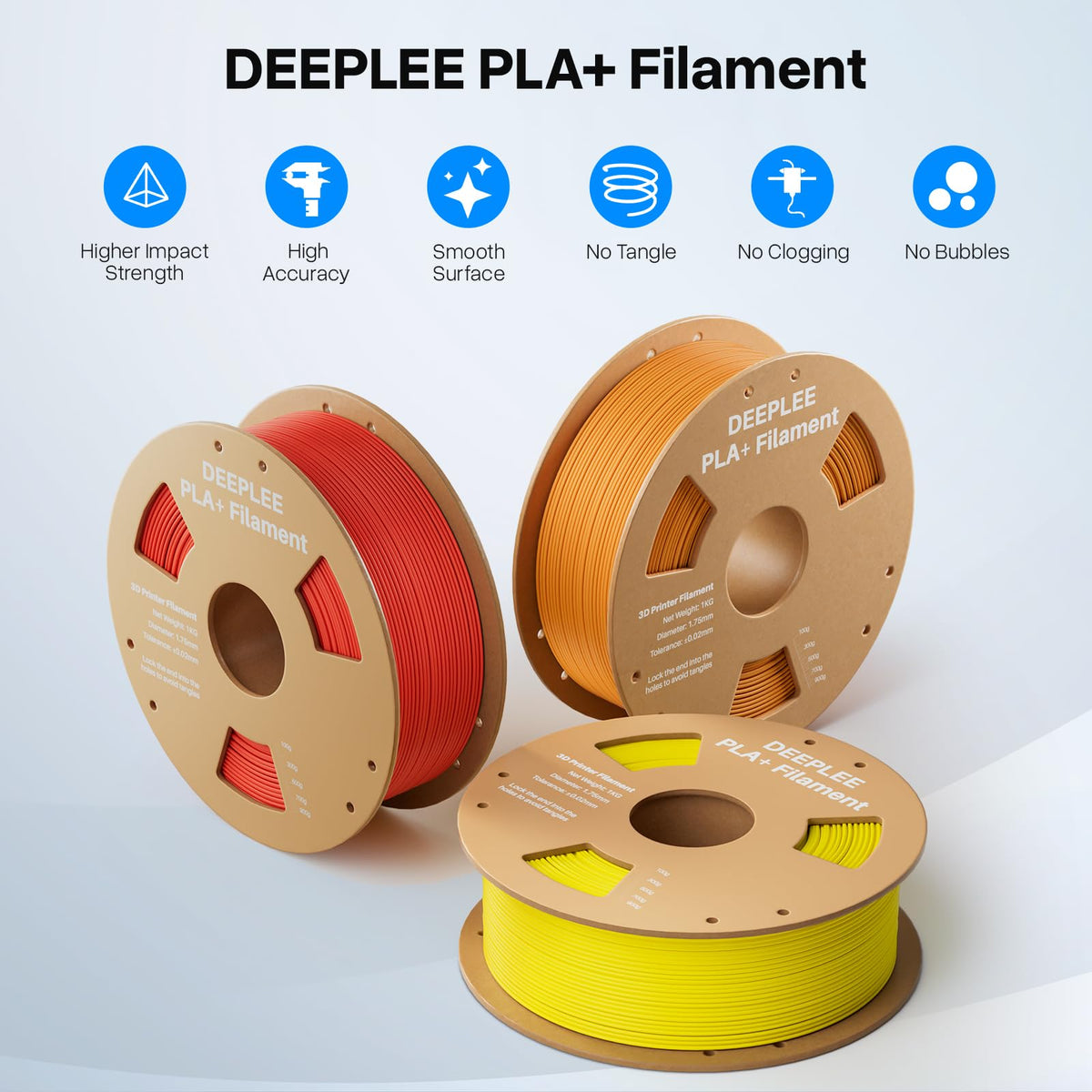 DEEPLEE PLA Plus 1.75mm Filament White 1kg