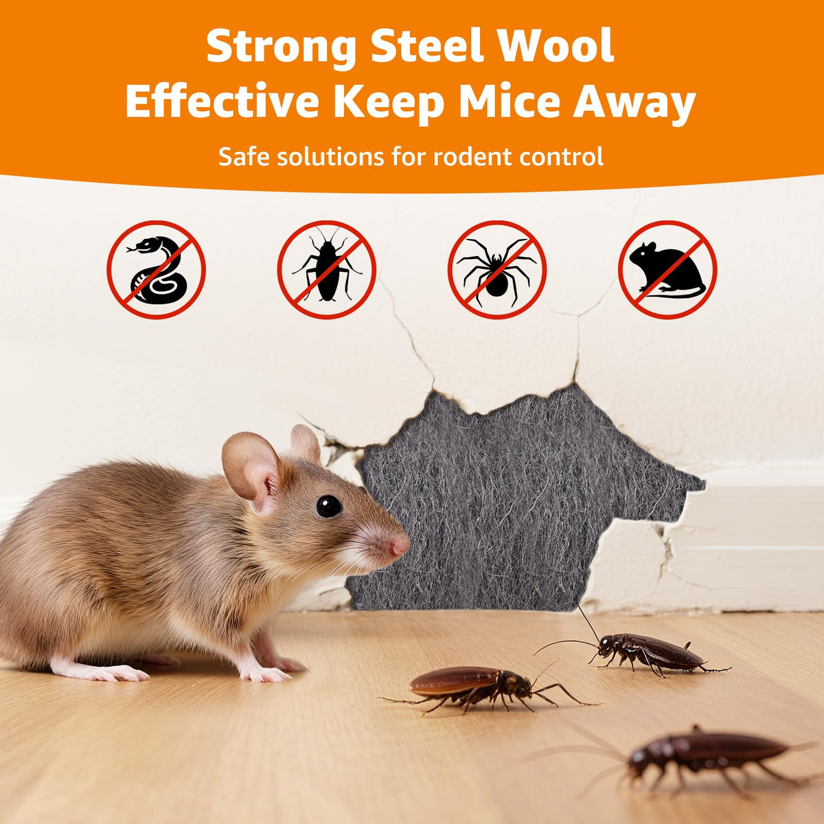 PICK FOR LIFE Steel Wool Mice Blocker 2 Pack Coarse Wire Wool Rat Fill Hole