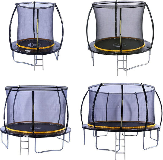 Kanga Trampoline Outdoor Round Inc Safety Enclosure Net, Ladder & Anchor Kit (Curved Shape)