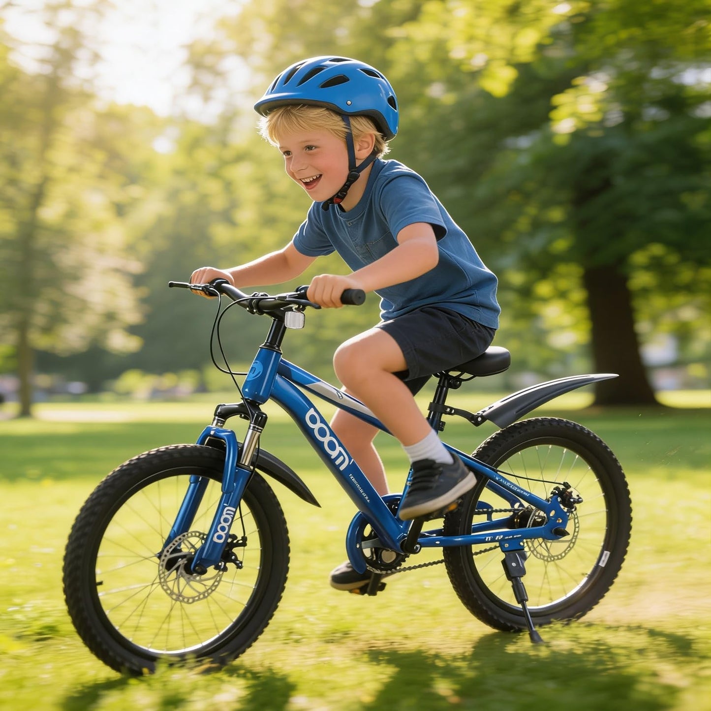 BSTSEL Kids Road Bike 18" with Front Suspension, Disc Brakes & Kickstand — Pink