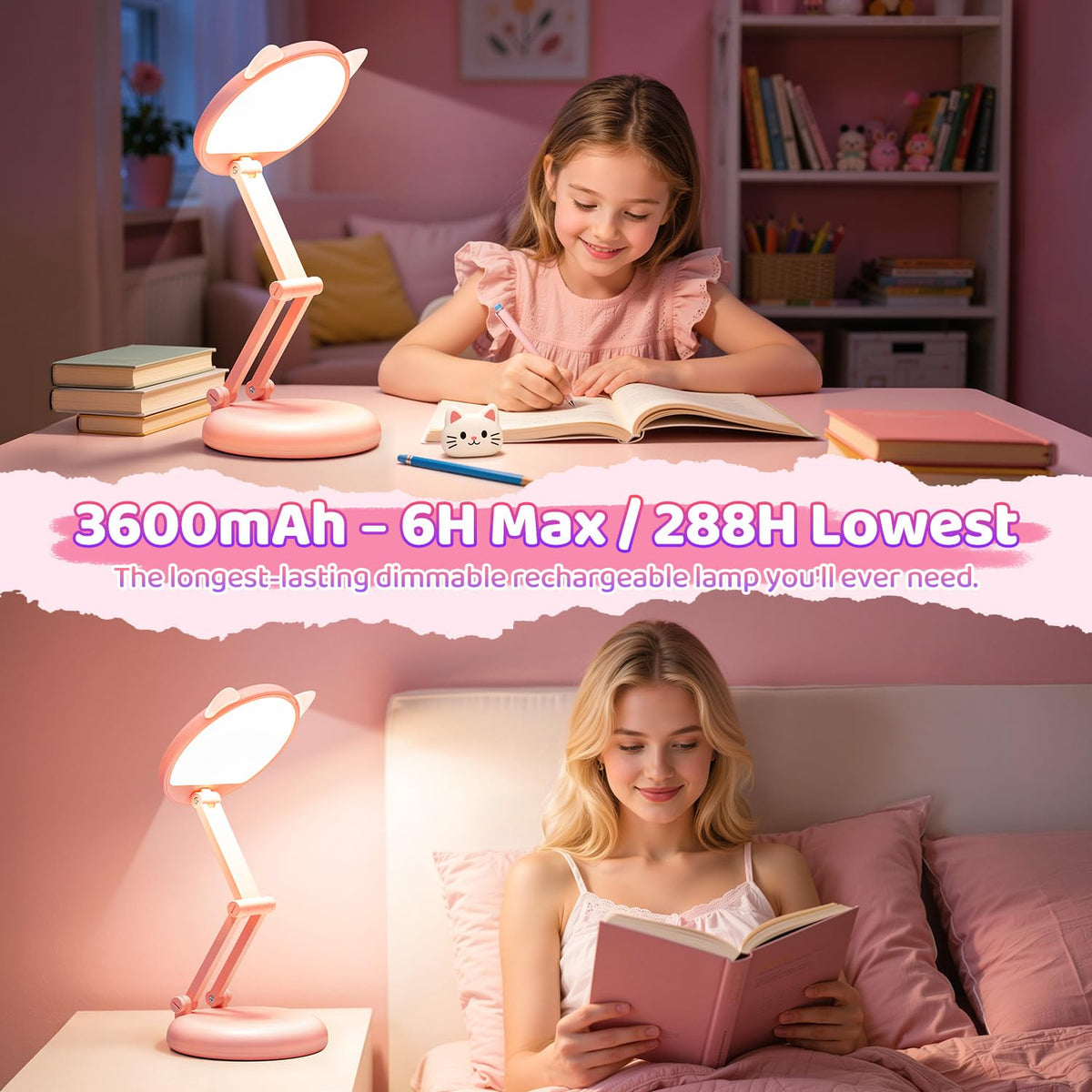 One Fire Rechargeable lamp, Portable Light, Reading Light,Long Battery Life
