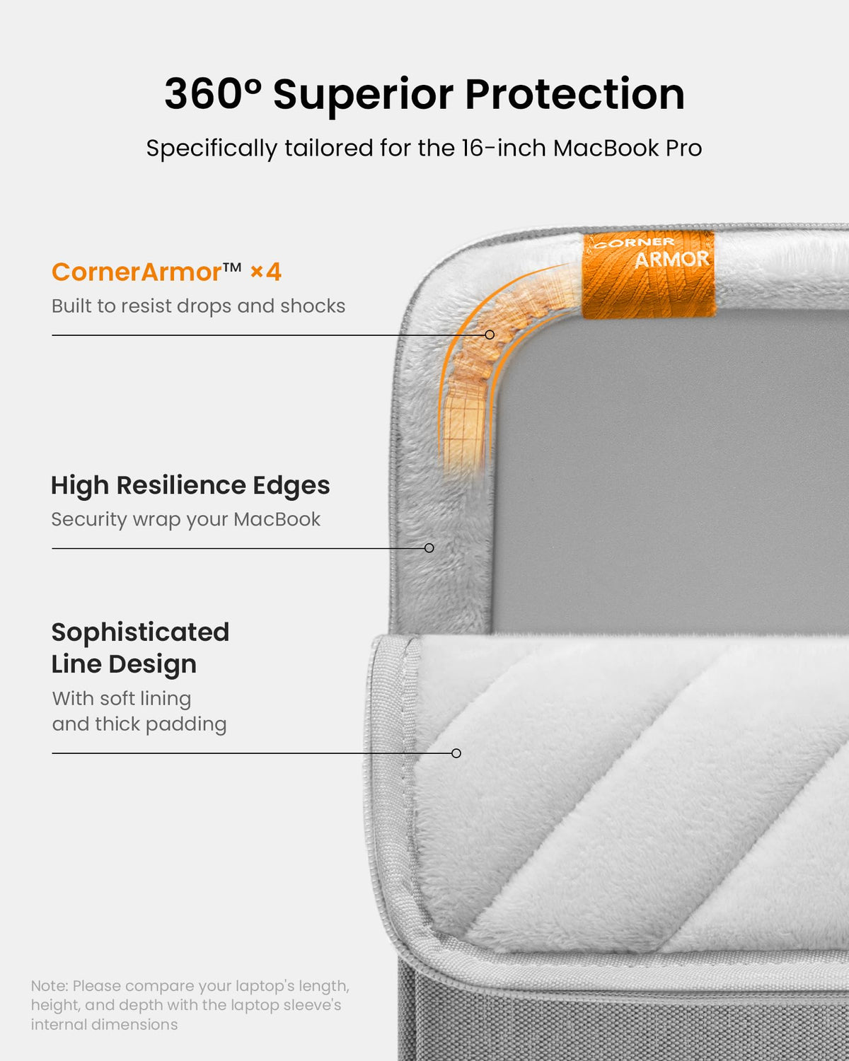 tomtoc 360° Protective Laptop Sleeve for 14-inch MacBook Pro M5 Pro/Max