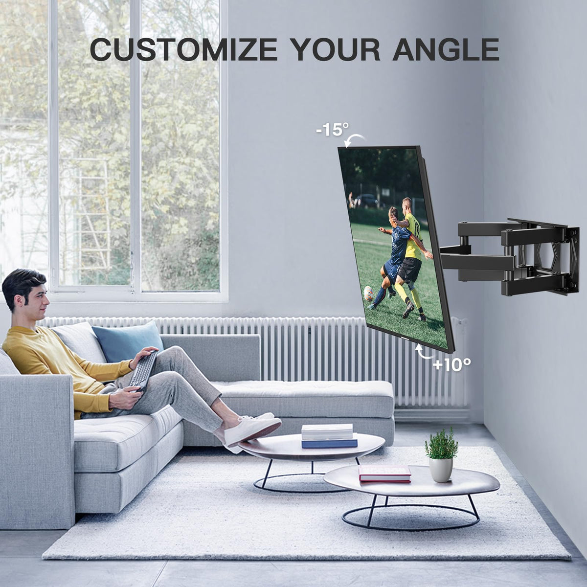 PERLESMITH TV Wall Bracket, for 26-60 Inch Television up to 40 kg