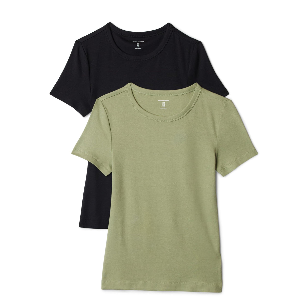 Amazon Essentials Women's Slim-Fit Short-Sleeve Crewneck T-Shirt, Pack of 2