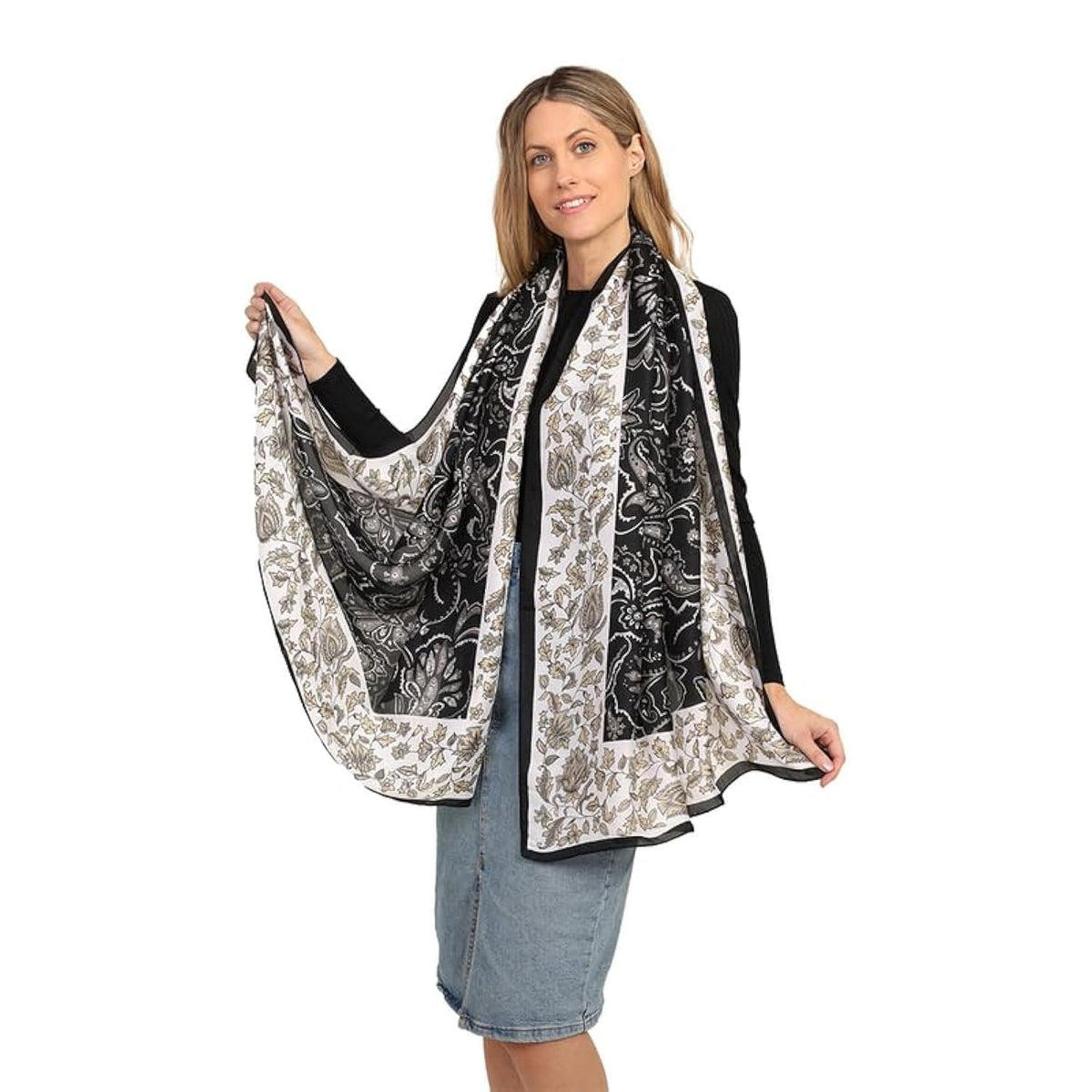 Trillion London® Silk Shawl Birthday Gifts for Women - Designer Silk Scarf