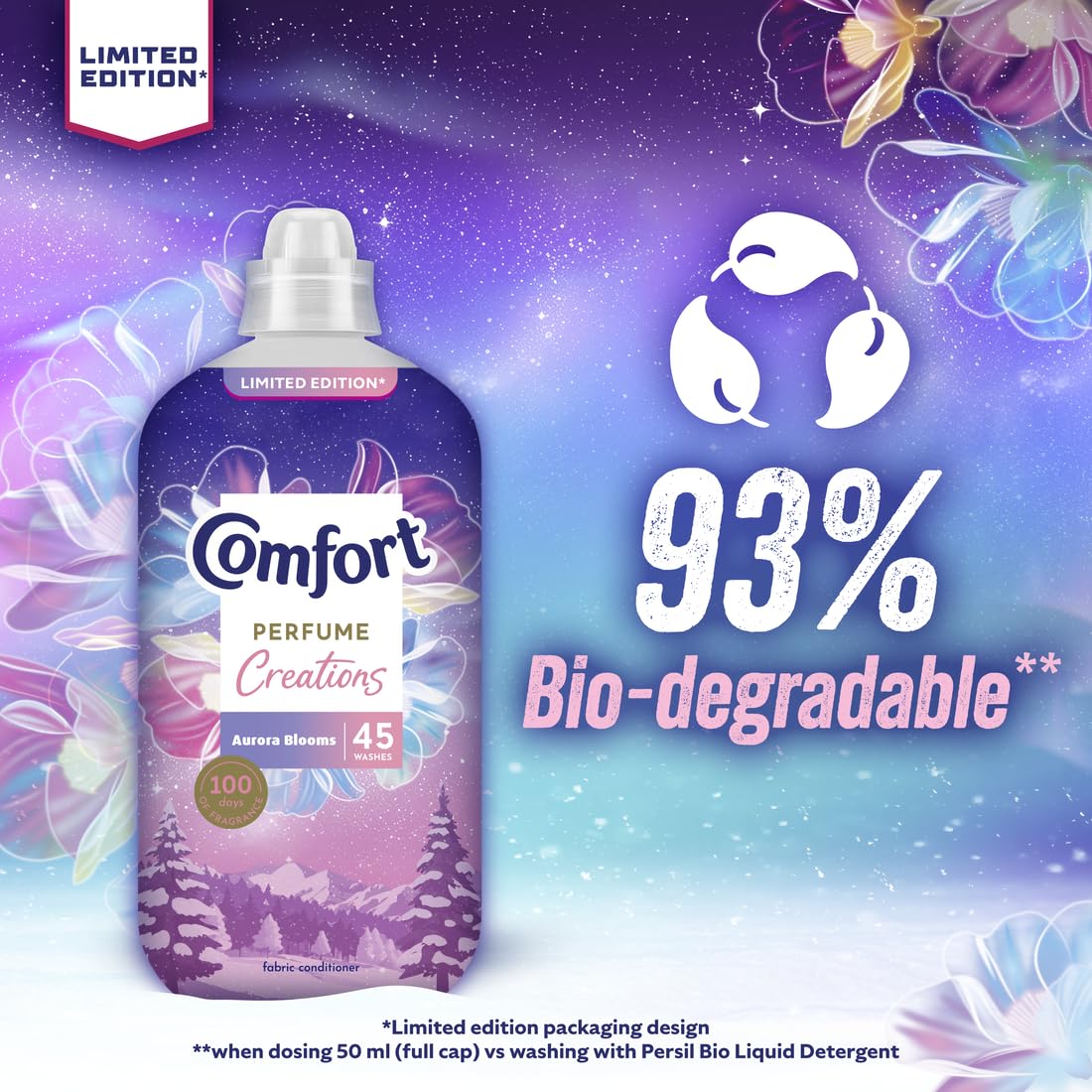Comfort Pure Dreams Cashmere Soft Fabric Conditioner Dermatologist-Recommended Gentle Next to Sensitive Skin 48 washes(1.44 L) - Case pack of 6