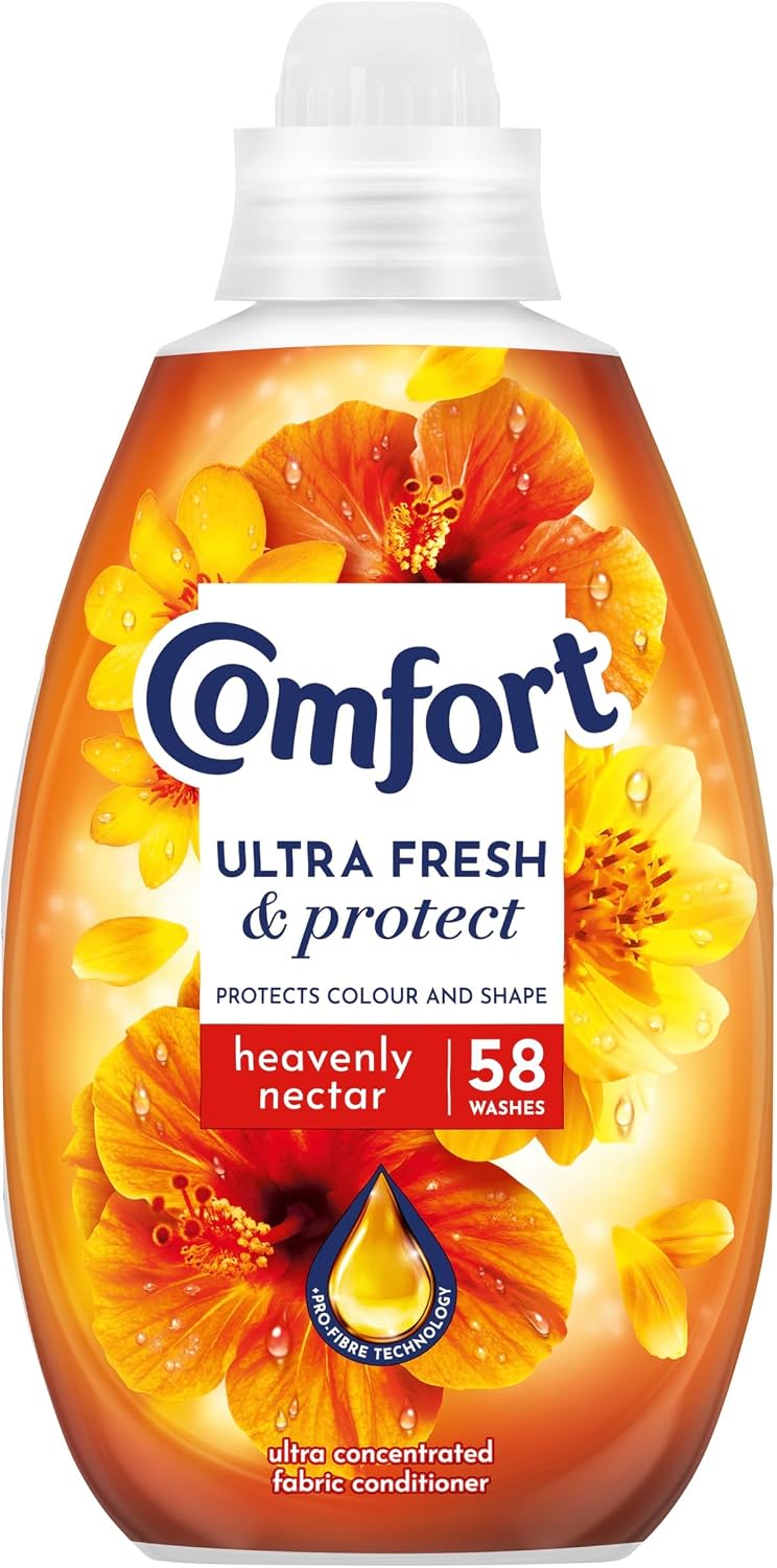 Comfort Ultra Fresh & Protect Heavenly Nectar Fabric Conditioner softener with Pro-Fibre Technology Protects Colour and Shape 58 washes (870 ml) (Pack of 2)