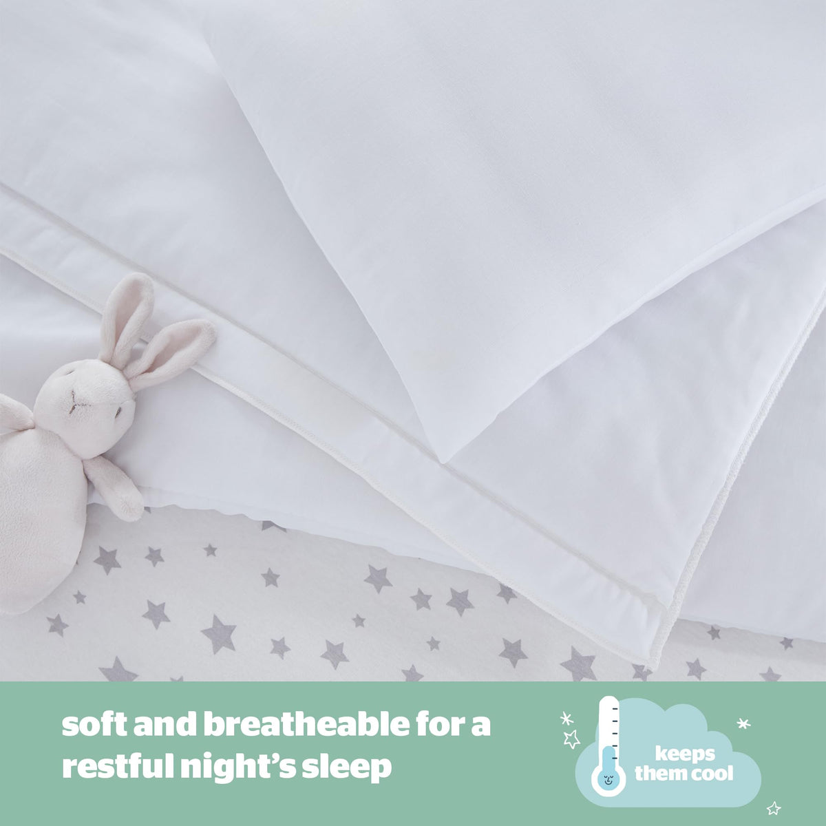 Silentnight Safe Nights Cot Bed Duvet 4 Tog – Anti Allergy Lightweight Soft Snug Nursery Quilt for Children, Kids, Toddlers – Hypoallergenic and Machine Washable – 150x120cm