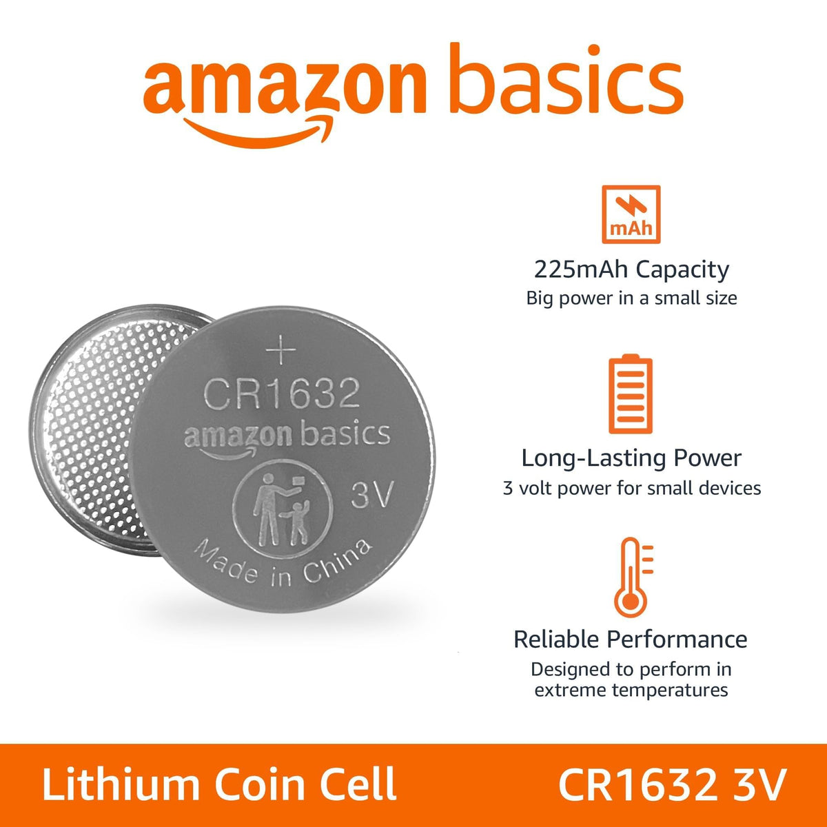 Amazon Basics 10-Pack CR2032 Lithium Coin Cell Battery, 3 Volt, Long Lasting Power, Mercury-Free