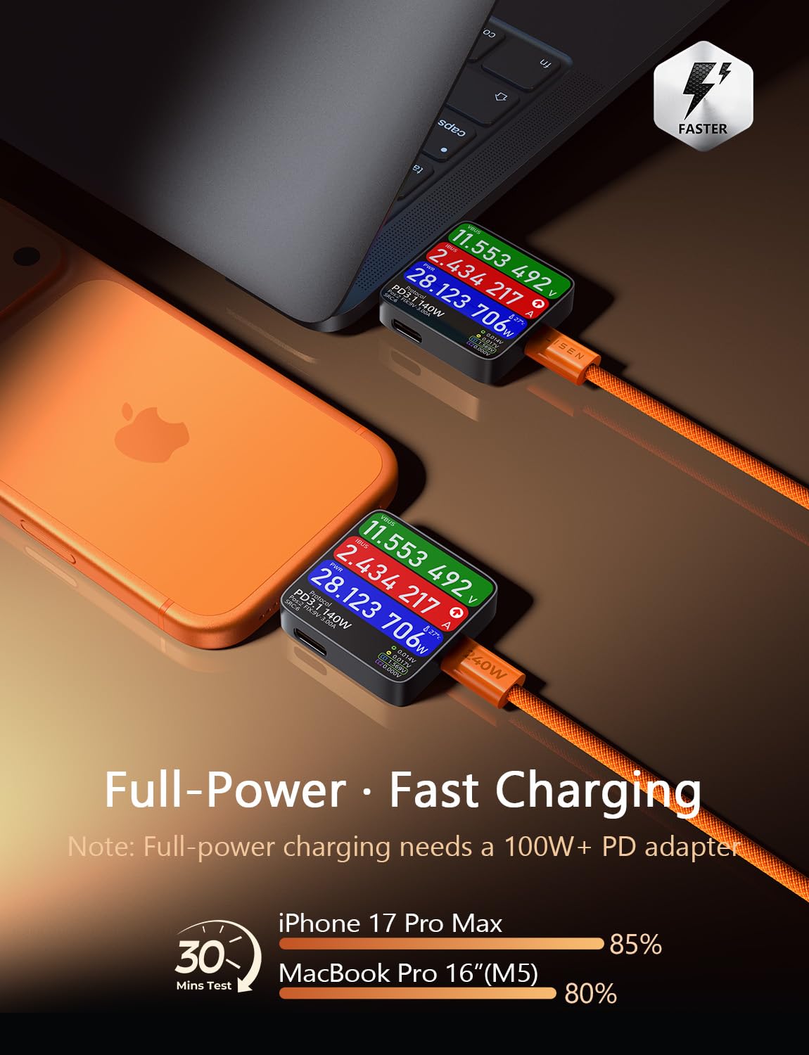 LISEN 240W USB C to USB C Cable 2-Pack, 2m USB C Charger Cable Fast Charger
