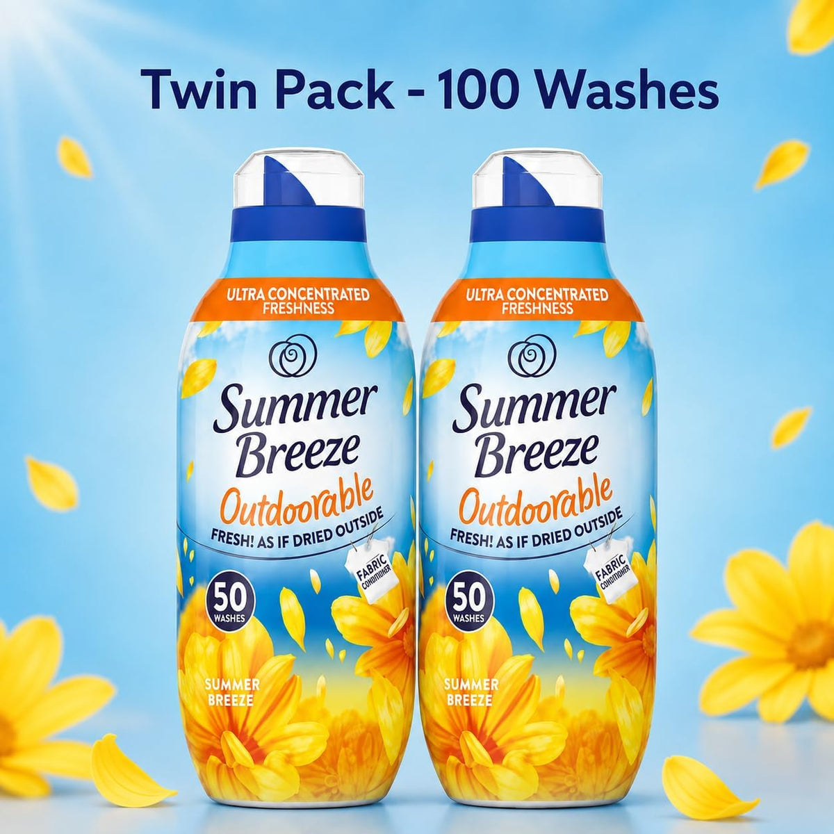 Fabric Conditioner 660ml Pack of 2, Summer Breeze - 100 Washes
