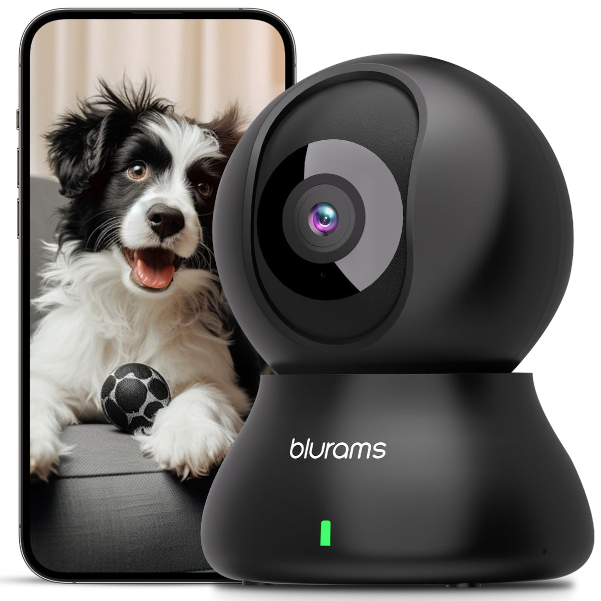 blurams Pet Camera 2K, Indoor Cameras, Dog Camera, 360° Home Security Cameras, Color Night Vision, Motion Tracking, 2-Way Talk, Cloud&SD, APP Control, Compatible with Alexa