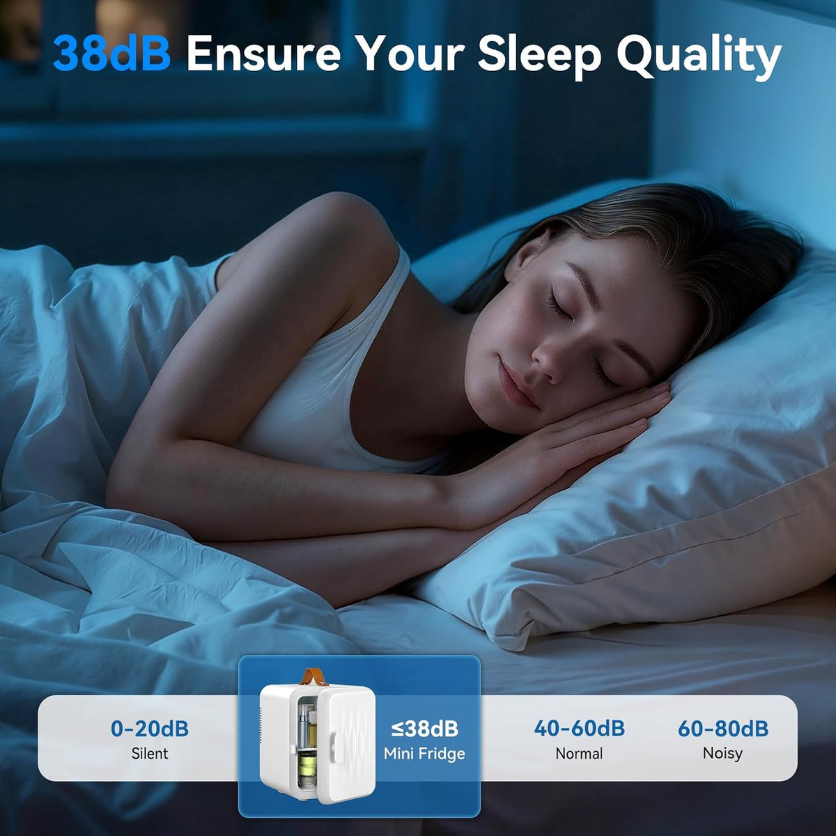 4 Liter Mini Fridge for Bedrooms, Portable Beauty Refrigerator