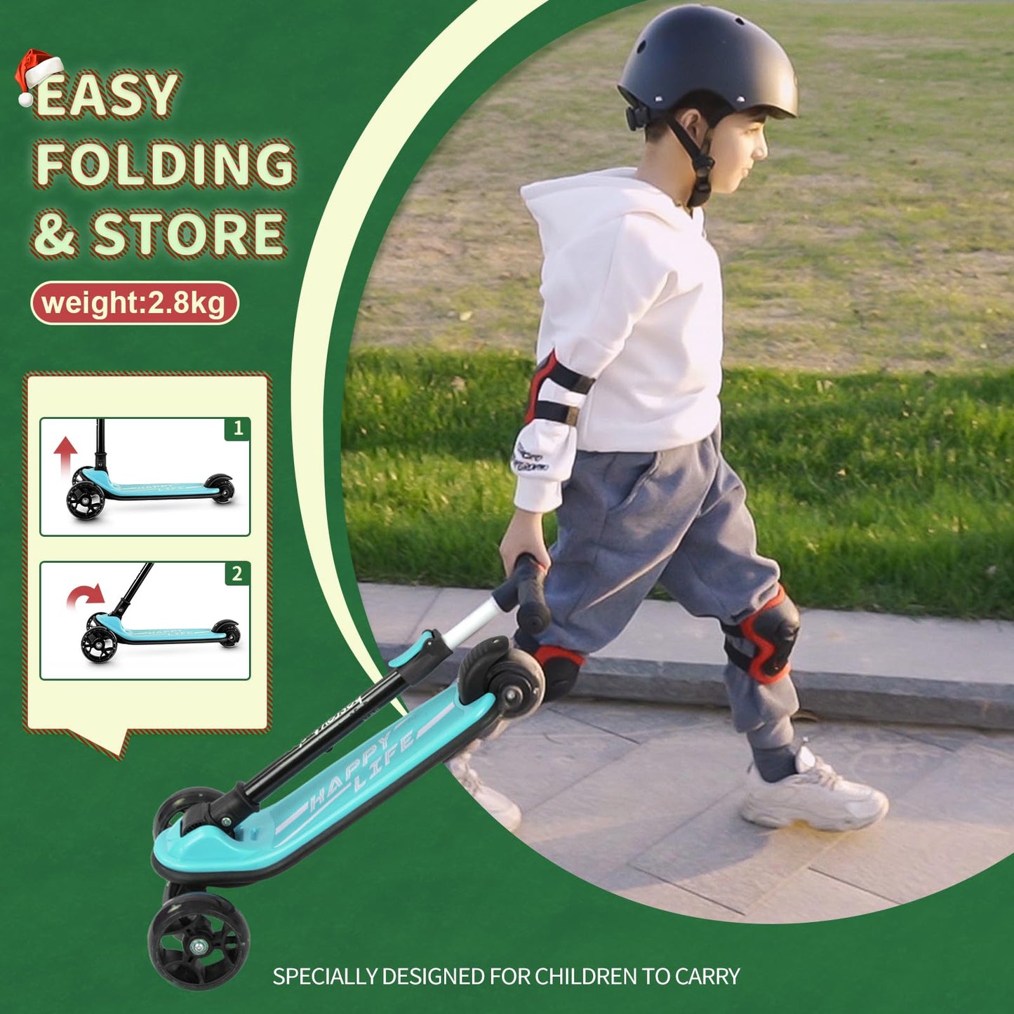 besrey 3-Wheel Toddler Scooter with Lean-to-Steer — Foldable, Anti-Slip Deck | Max 50 kg
