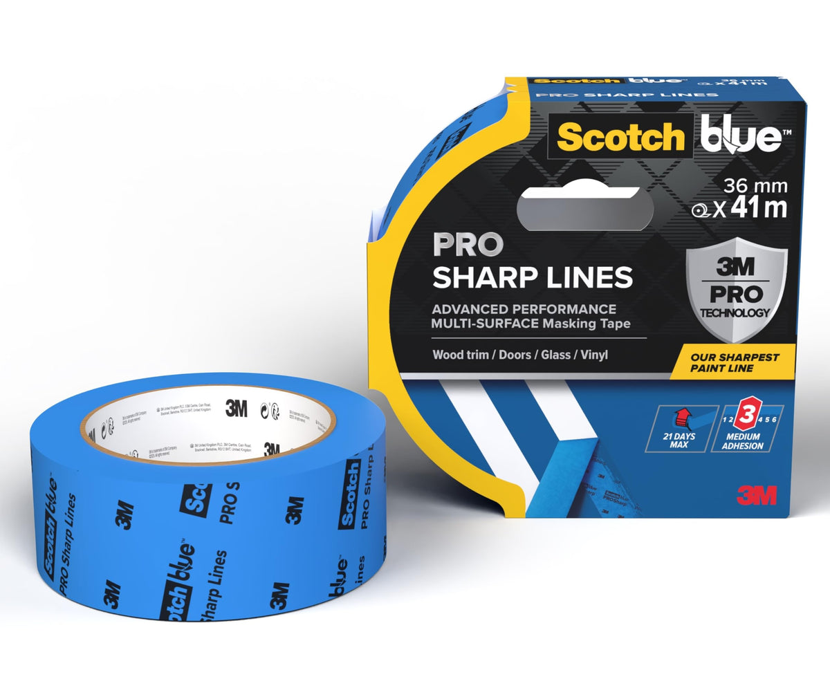 ScotchBlue Multi-Surface Premium Masking Tape, 24mm x 41m, 1 Roll/Pack - Scotch Adhesive Blue Painters Tape, For Painting and Decorating, Indoor & Outdoor, Sticks Well, 100% PEFC