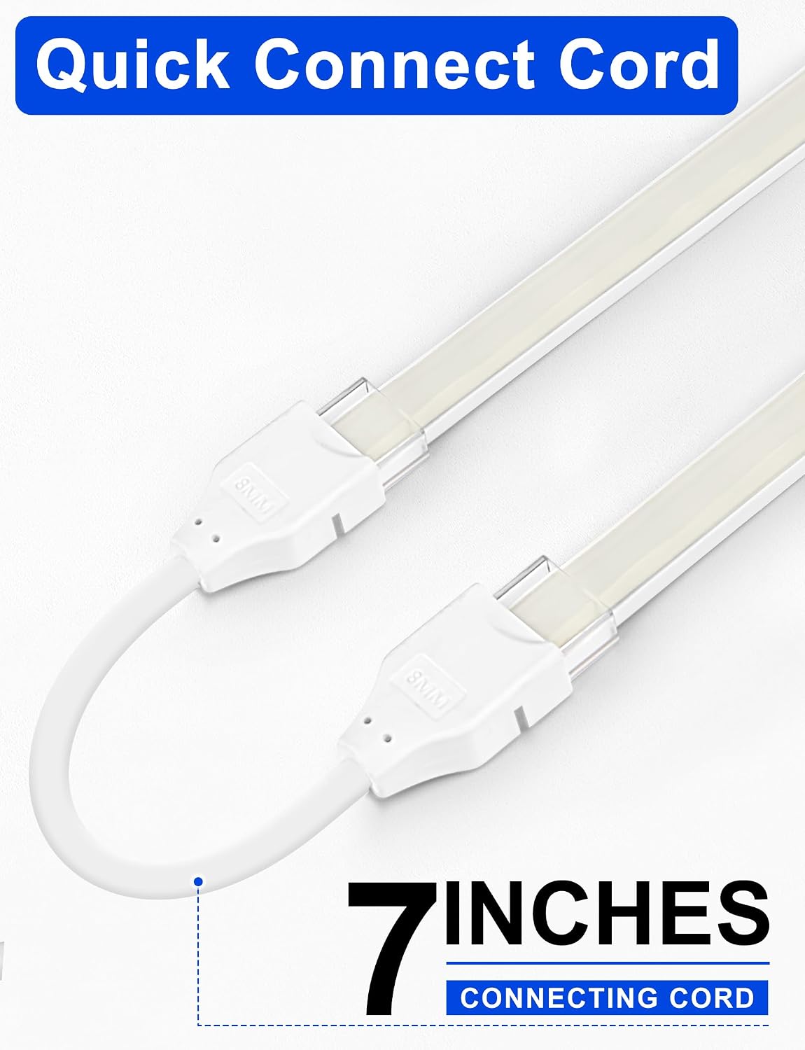 Lamomo COB LED Strip Light 5M, White Dimmable Neon Rope with Remote