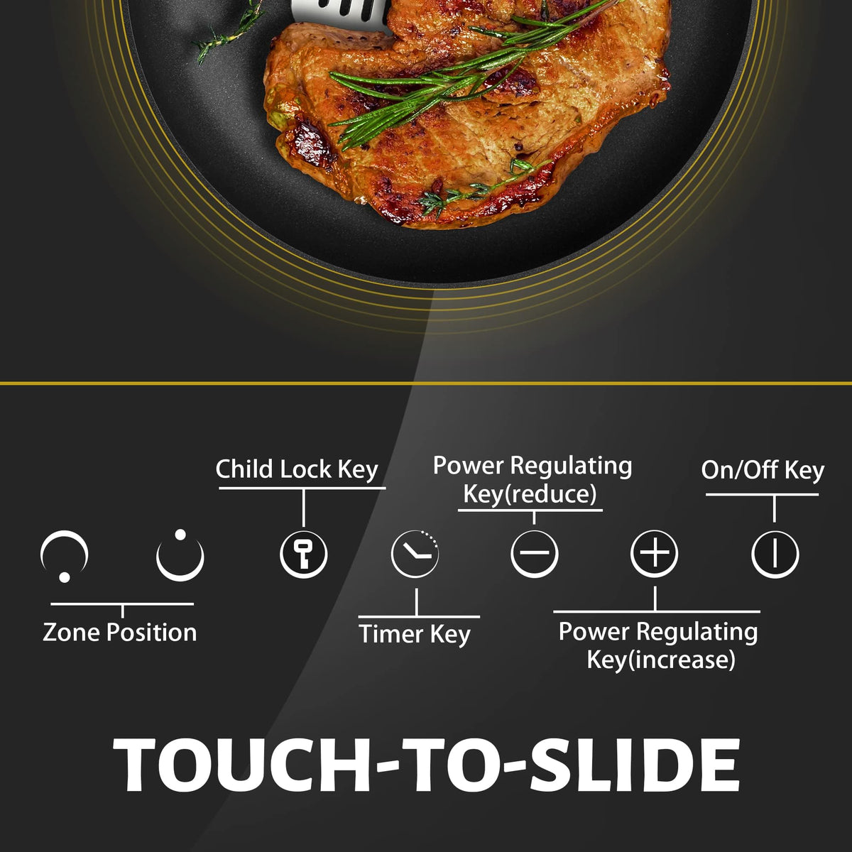 Noxton 2 Zone Ceramic Hob 30cm Electric Hob with Timer, Safe Lock, Pause Coutertop Use Hob with 13AMP Plug 2800W