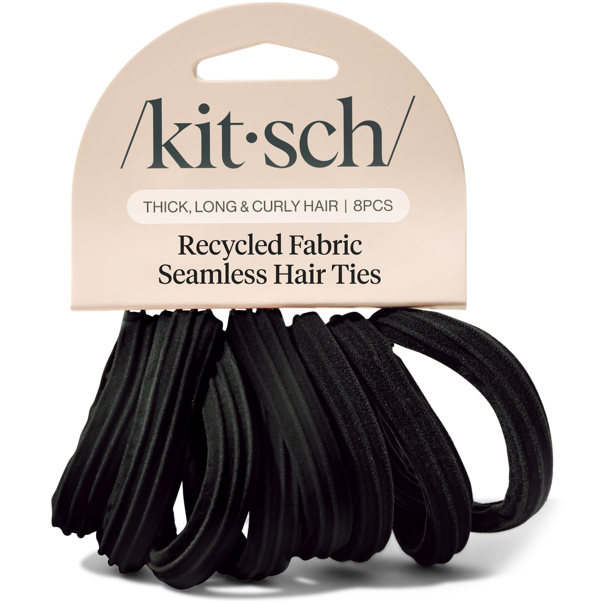 Kitsch Soft Nylon Hair Ties No Damage 6pcs - Black