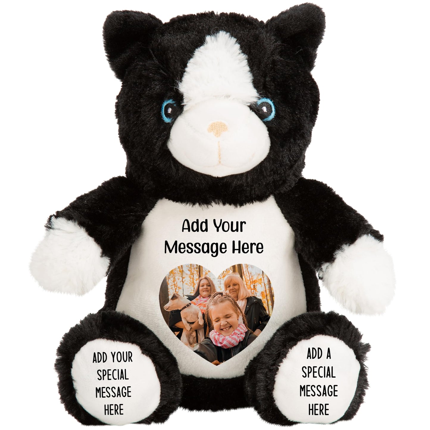 Personalised Photo Teddy Bear – Add Photo on Front & Text on Feet | 28 Styles | Custom Keepsake Gift for Baby, Sympathy, Birthday & More (Brown Teddy Bear)