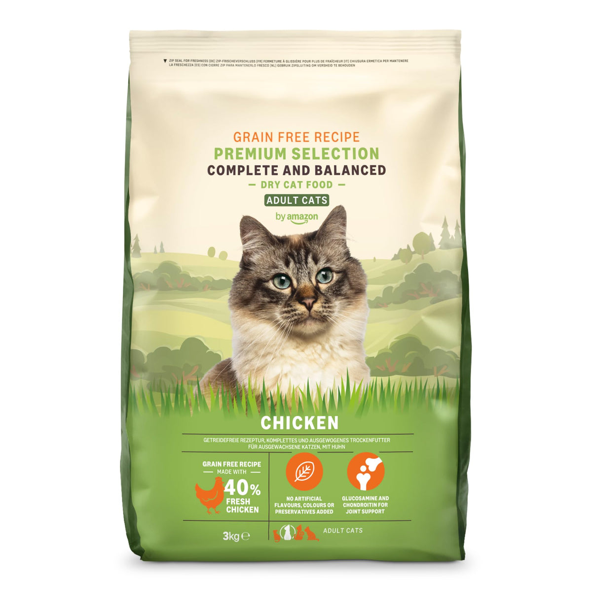 by Amazon Dry Cat Food for Adult Cats, Grainfree Recipe with Fresh Salmon, 1 Pack of 3kg (Previously a Lifelong brand, same product)