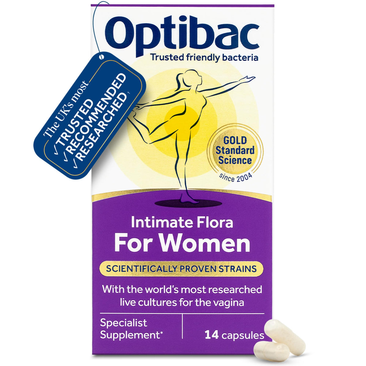 Optibac for Women - Vaginal Live Cultures Supplement - 30 Vegan Capsules