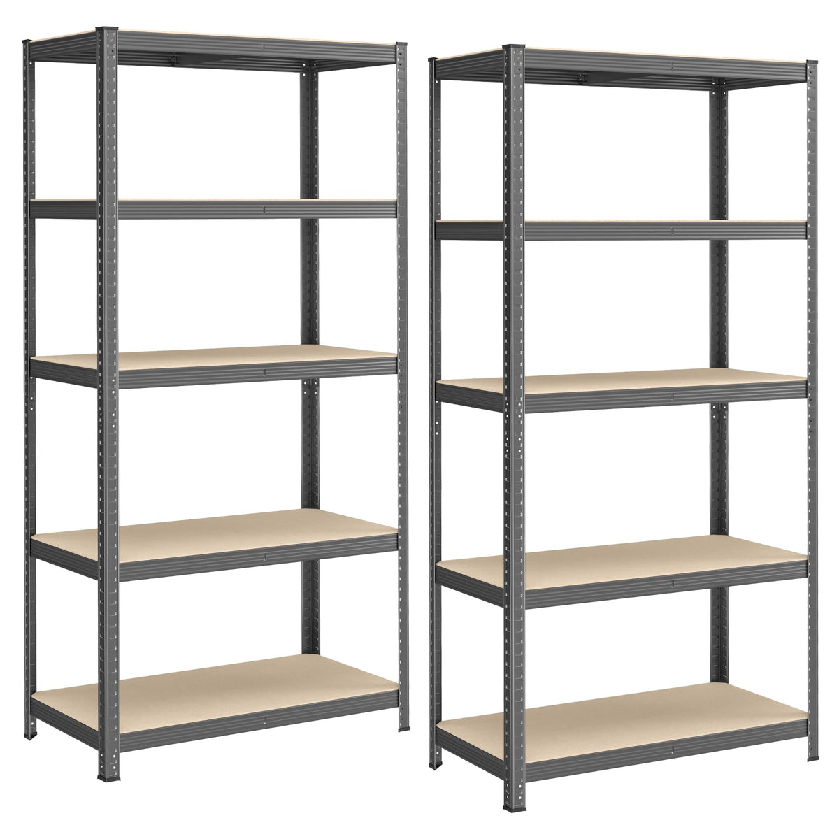 SONGMICS 5-Tier Heavy-Duty Shelving Units, Set of 2, Boltless Assembly