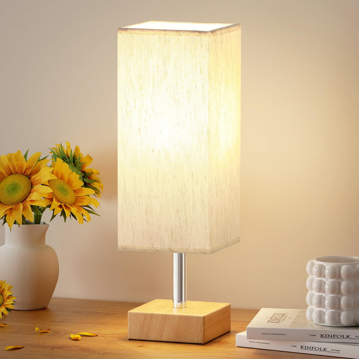 Aooshine Bedside Lamps, 3000K Warm Table Lamp for Bedroom Living Room
