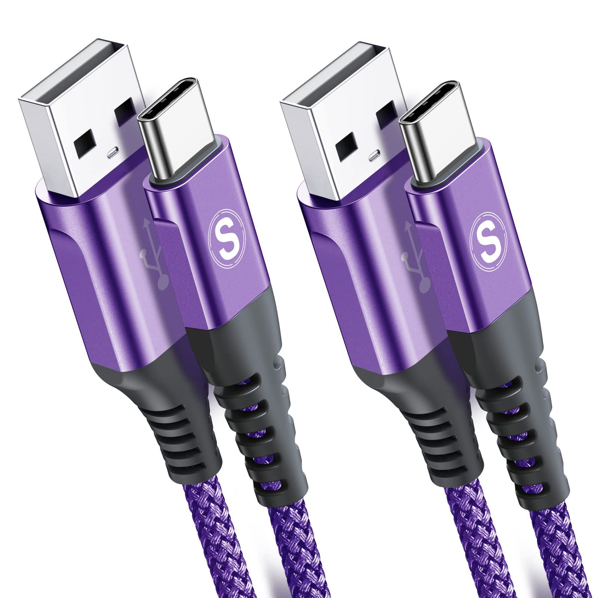 2-Pack 2M USB C Cable 3.1A Fast Car Charger Cable Compatible for iPhone 17 air 16 15 Plus Pro Max, Samsung Flip/Fold 7 6 5 4 3 S26 S25 S24 S10 S20 S21 S22 S23 A16/15/14/13/12 A35/A34 A56/55/54, Pixel