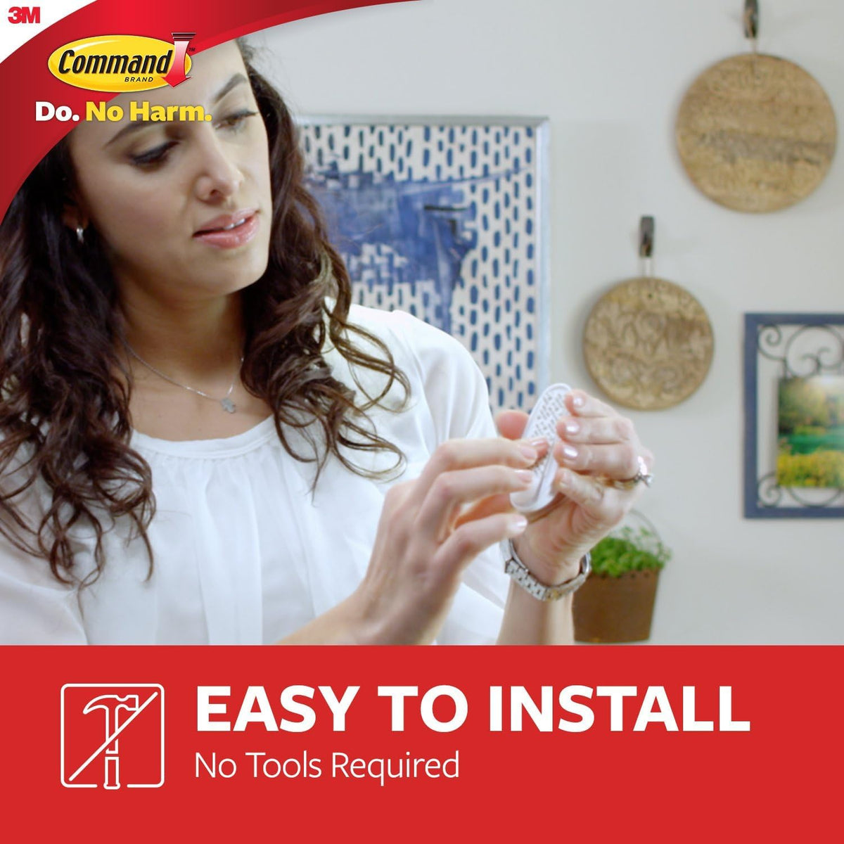 Command Broom Grippers, White, 2 Hooks and 6 Adhesive Strips