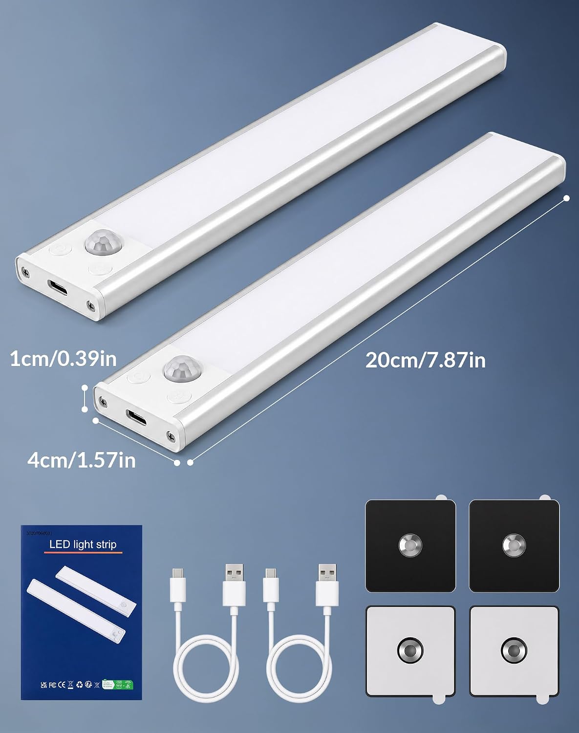 JEKEMORYE Under Cabinet Kitchen Lights Cupboard - LED Motion Sensor Light