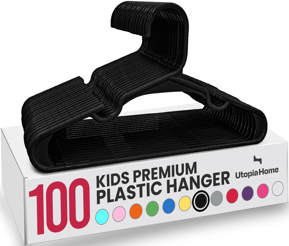Utopia Home 20pcs Kids Hangers - 28cm Plastic Baby Hangers for Closet - Kids Hanger for Clothes and Baby Hanger for Closet - for Daily Standard Use (Grey)