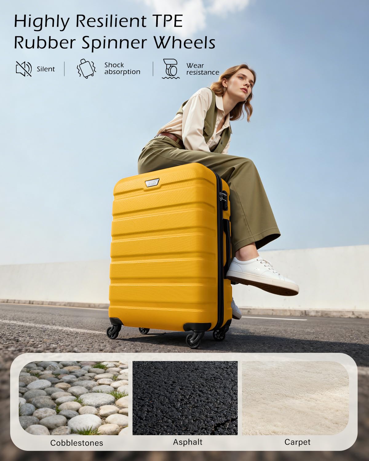 COOLIFE 28 Inch Large Suitcase, ABS+PC, Lightweight Hard Shell Luggage