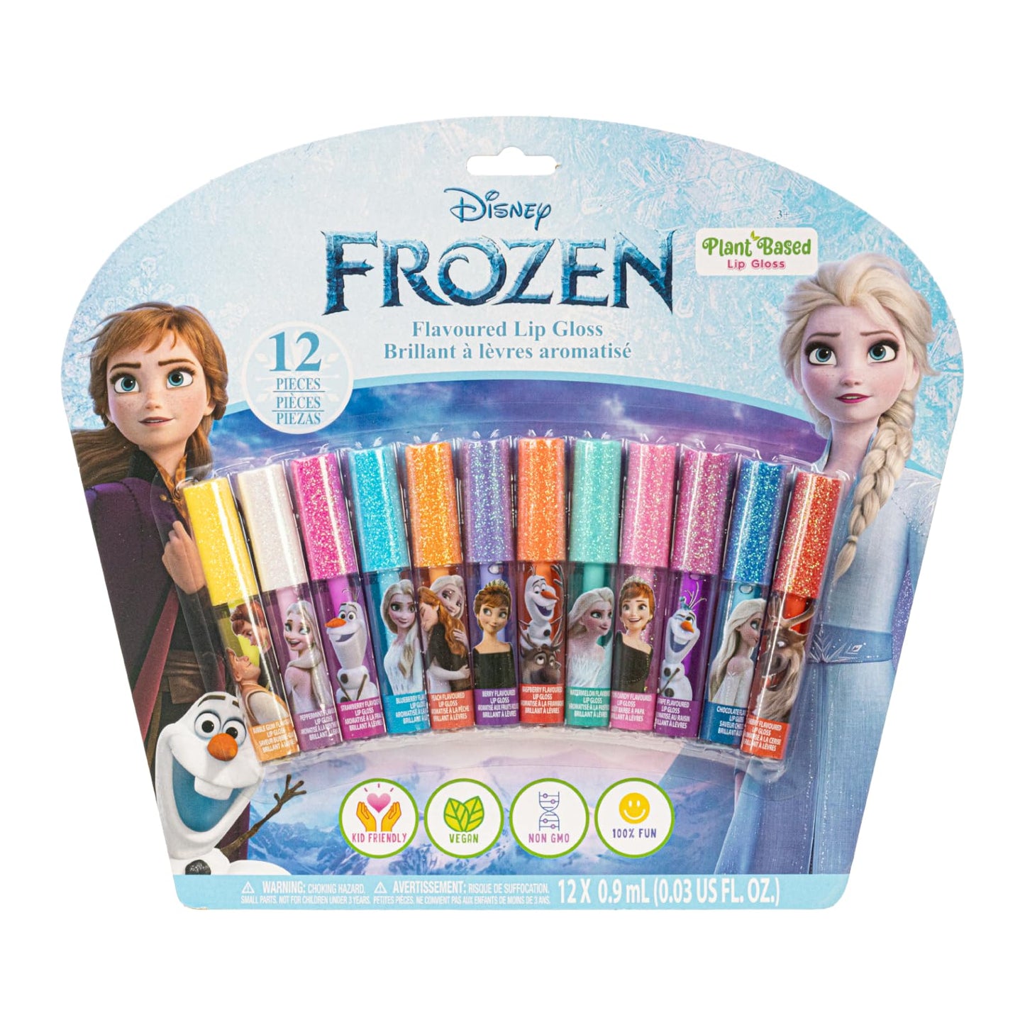 Disney Princess 12 Piece Plant Based Lip Gloss, Girls Party Favours, First Makeup Set for Girl, Perfect for Parties, Sleepovers and Birthday Gifts, Ages 3+, by Townley Girl