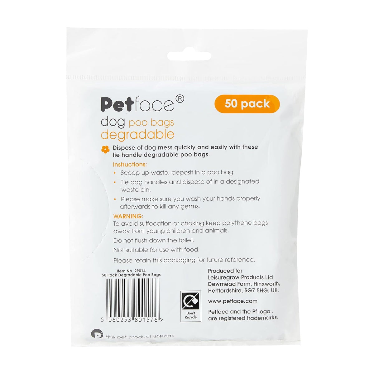 Petface No Mess Degradable Poop Bags With Tie Handles (Pack of 100)