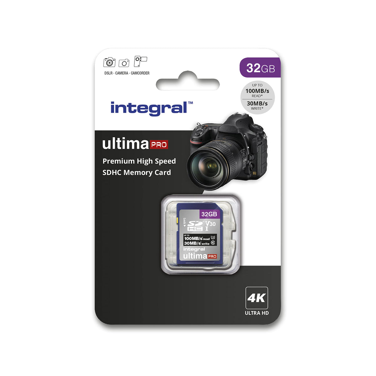 Integral 64GB SD Card 4K Ultra-HD Video High Speed SDXC V30 UHS-I U3 Class 10 Memory Card up to 100MB/s, Color May Vary