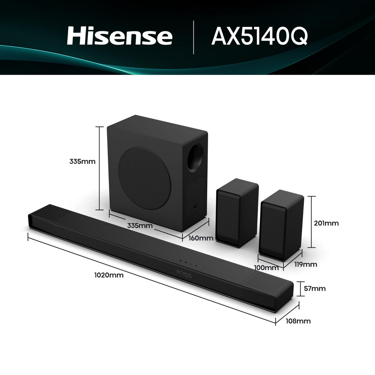 Hisense HS2000 2.1 CH All-In-One Soundbar for TV