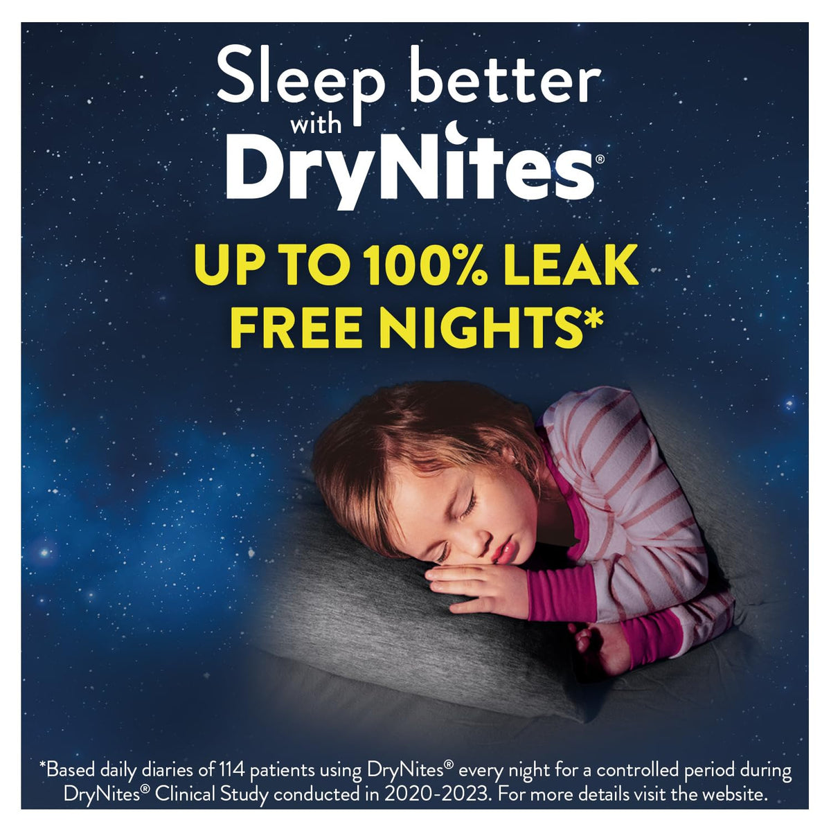 HUGGIES DryNites Pyjama Pants, Girl's 4-7 Years (17-30KG), 30 x Bedwetting Pants, Up to 100% Leak Free Nights