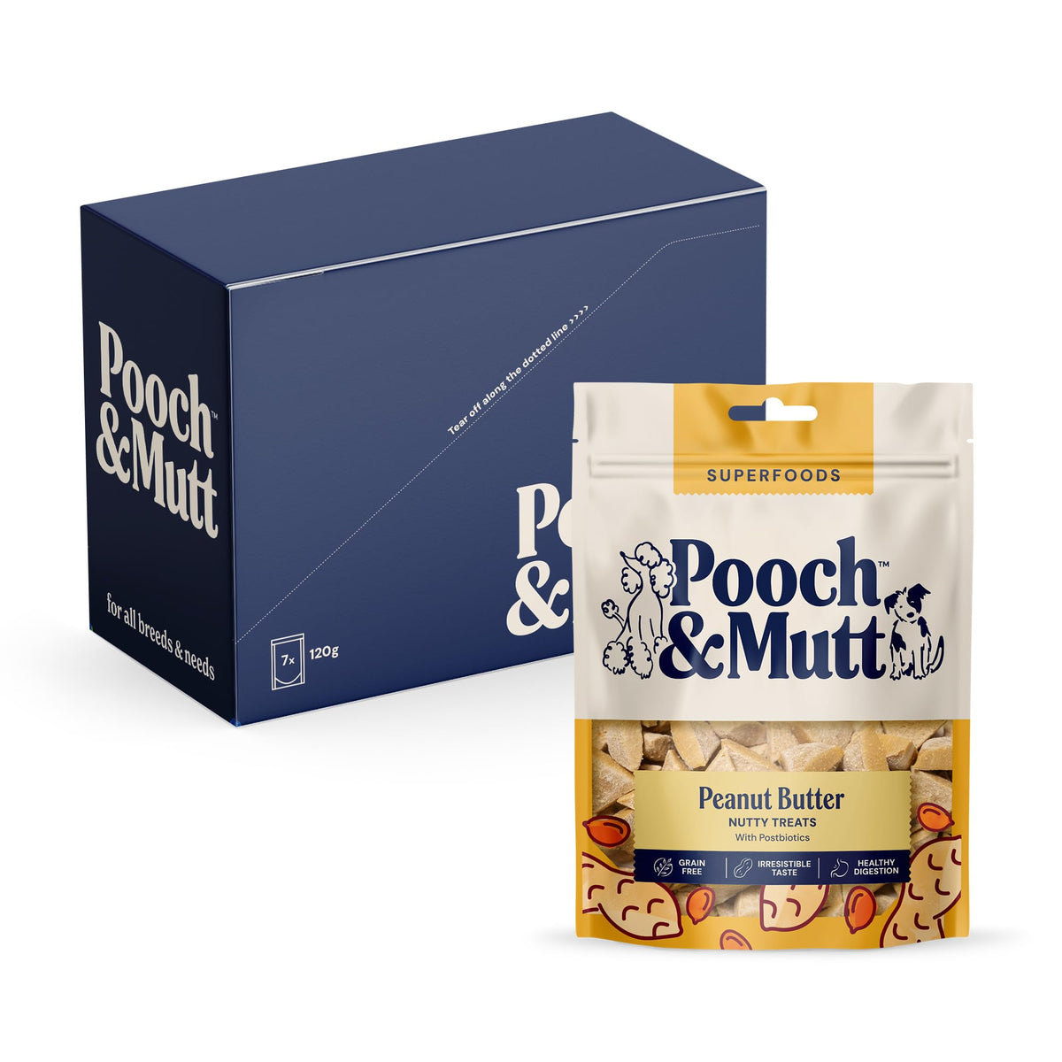 Pooch & Mutt - Peanut Butter Dog Dental Sticks (Regular Sticks), Dog Dental Chew, for Teeth and Gums Cleaning, 1 pack of 7 sticks (packaging may vary)