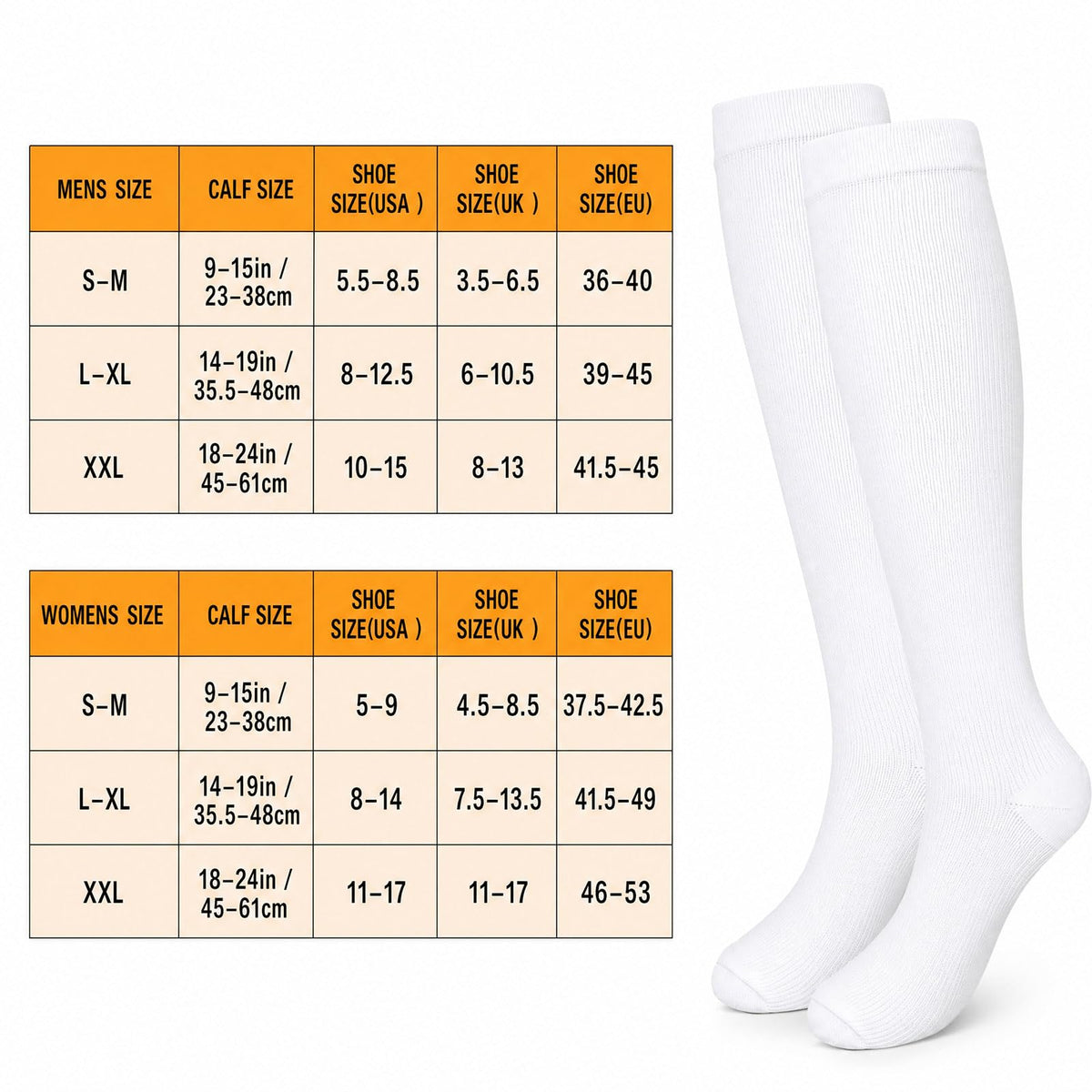 Compression Socks, (2/4/6/7 Pairs) for Men & Women 15-20 mmHg is Best for Athletics, Running, Flight Travel, Support