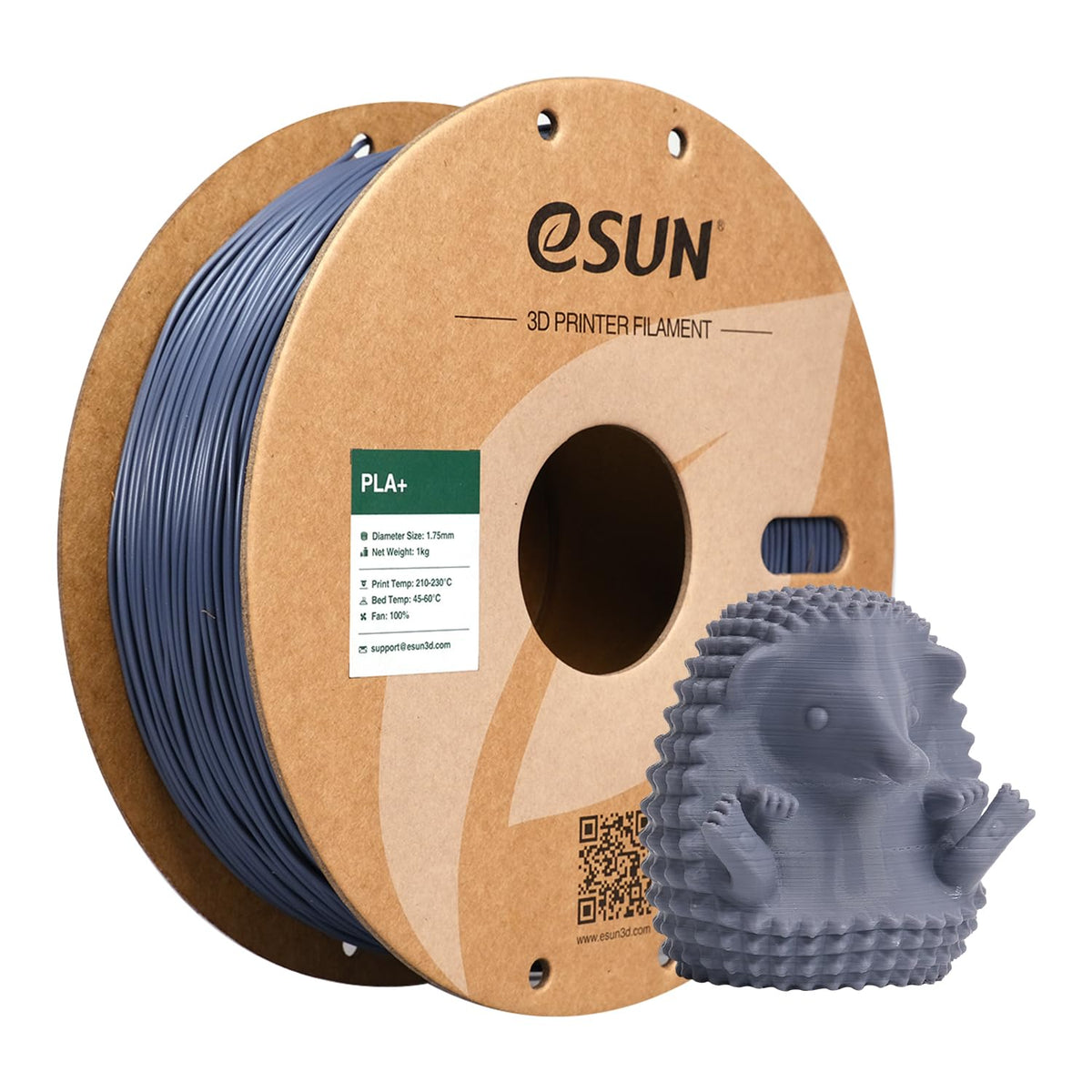 eSUN PLA+ 3D Printing Filament 1KG(2.2lbs), Enhanced Toughness, Cold White