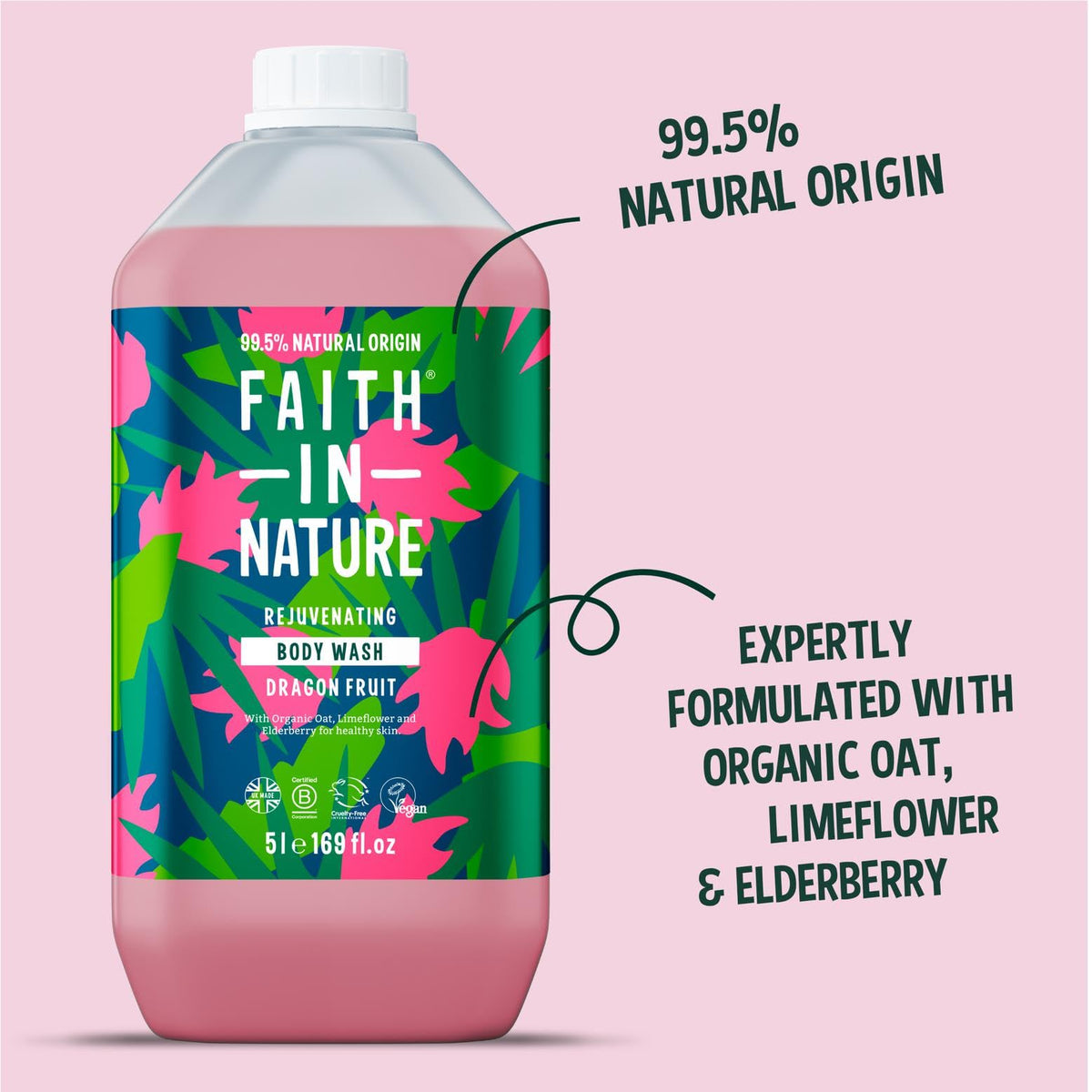 Faith In Nature Natural Fragrance Free Body Wash, Sensitive, Vegan and Cruelty Free, No SLS or Parabens, 400 ml