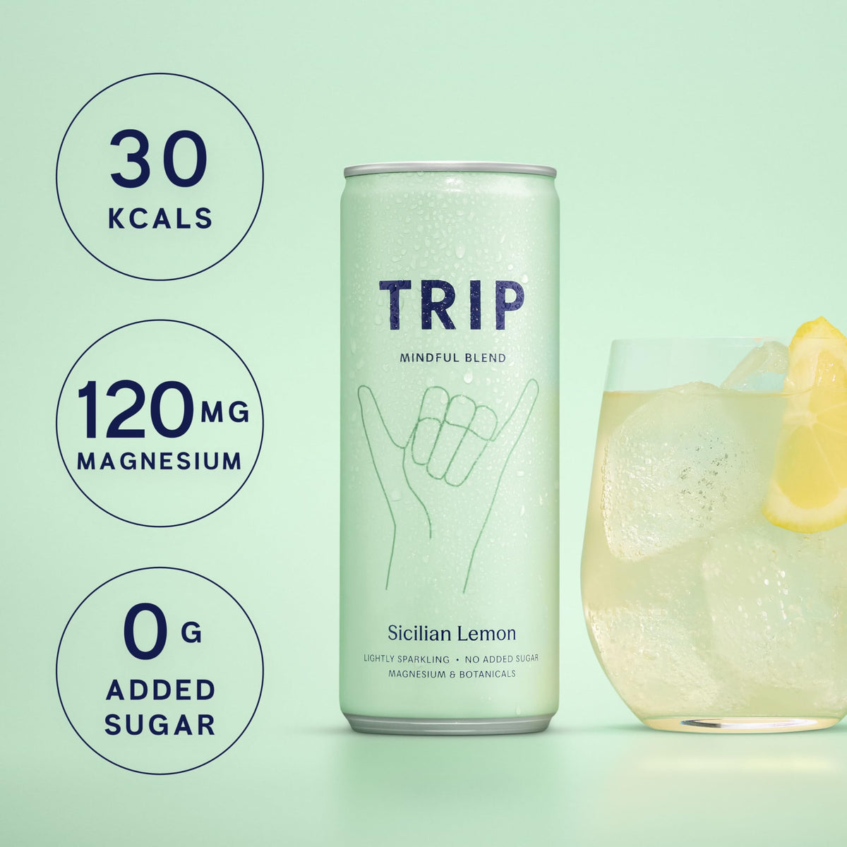 TRIP Cucumber Mint Sparkling drink with 120MG calming Magnesium + Lion’s Mane + Chamomile + Lemon Balm. Low Calorie and Vegan (Pack of 12 x 250ml) - Packaging Might Vary
