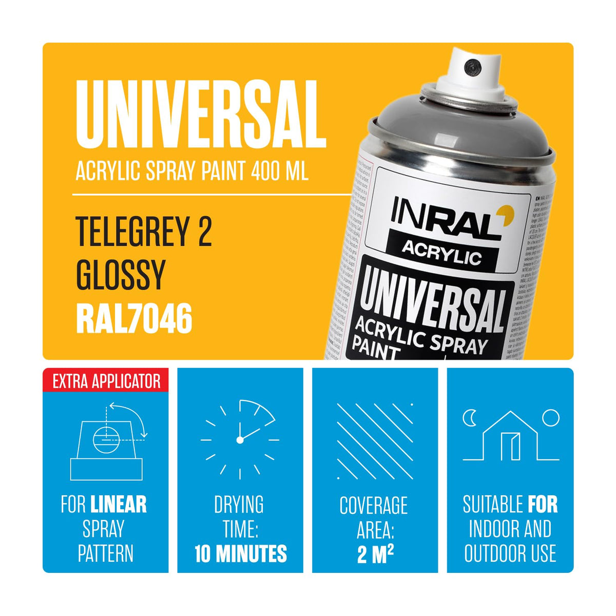 Acrylic Spray Paint Pure White Matt RAL9010 [400ml] – Universal Spray for Metal, Plastic, Wood & Stone – High-Coverage, UV & Rain Resistant – Indoor & Outdoor Use