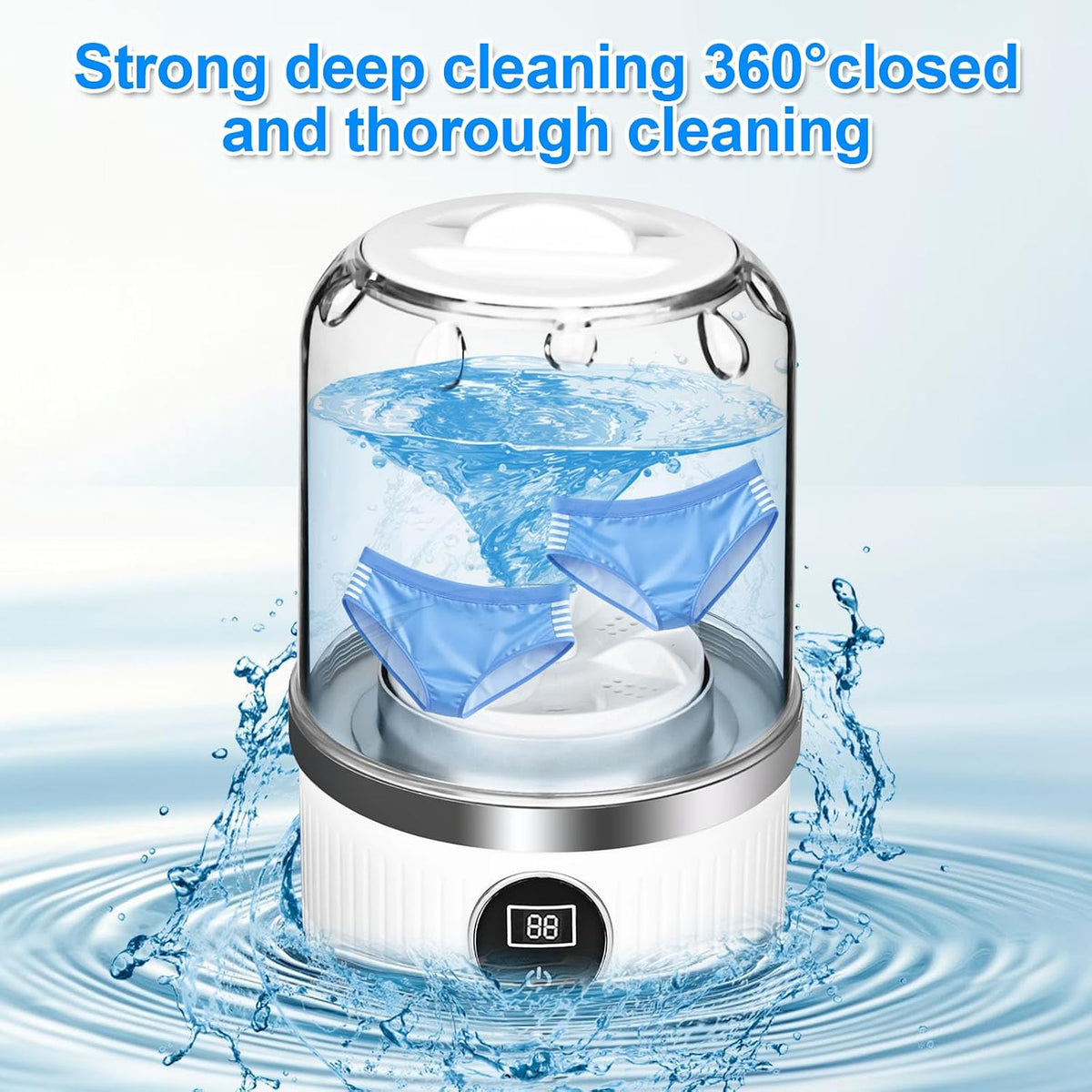 Portable Washing Machine, With a USB mini Washing Machine, 600 g Tragbare Underwear Washing Machines, Suitable for travel camping dormitories (white)