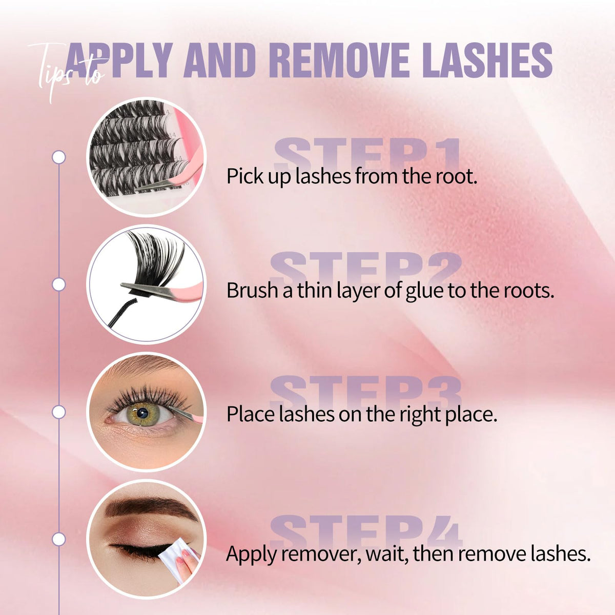 Sixstarhair Individual Eyelashes Kit Lash Clusters with Glue and Remover