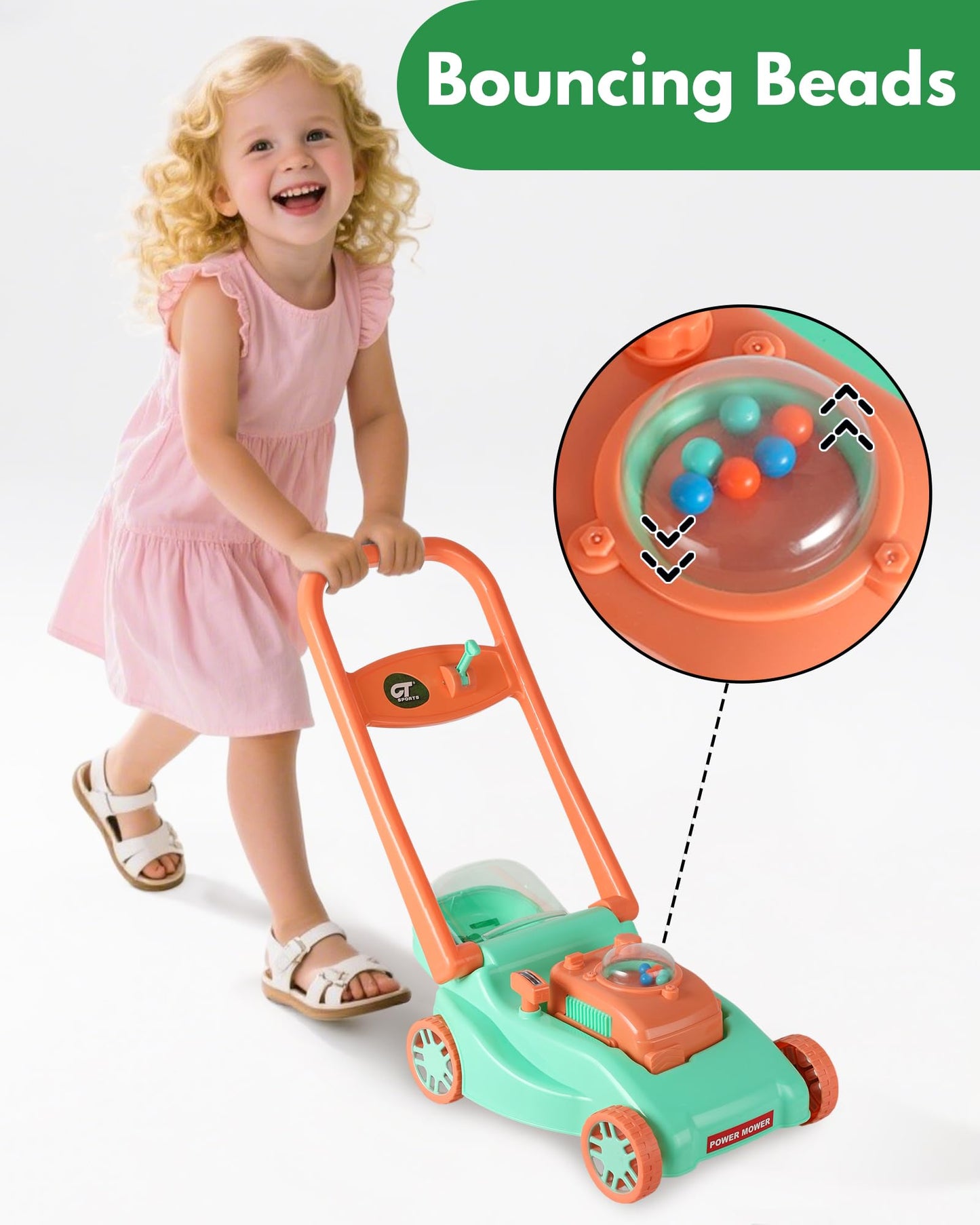 Kids Lawn Mower with Realistic Grass-Cutting Action and Sounds – No Batteries Required | Fun Outdoor Push Toy, Birthday Gift & Holiday Present for 3, 4, 5, 6, 7, 8 Year Old Boys and Girls