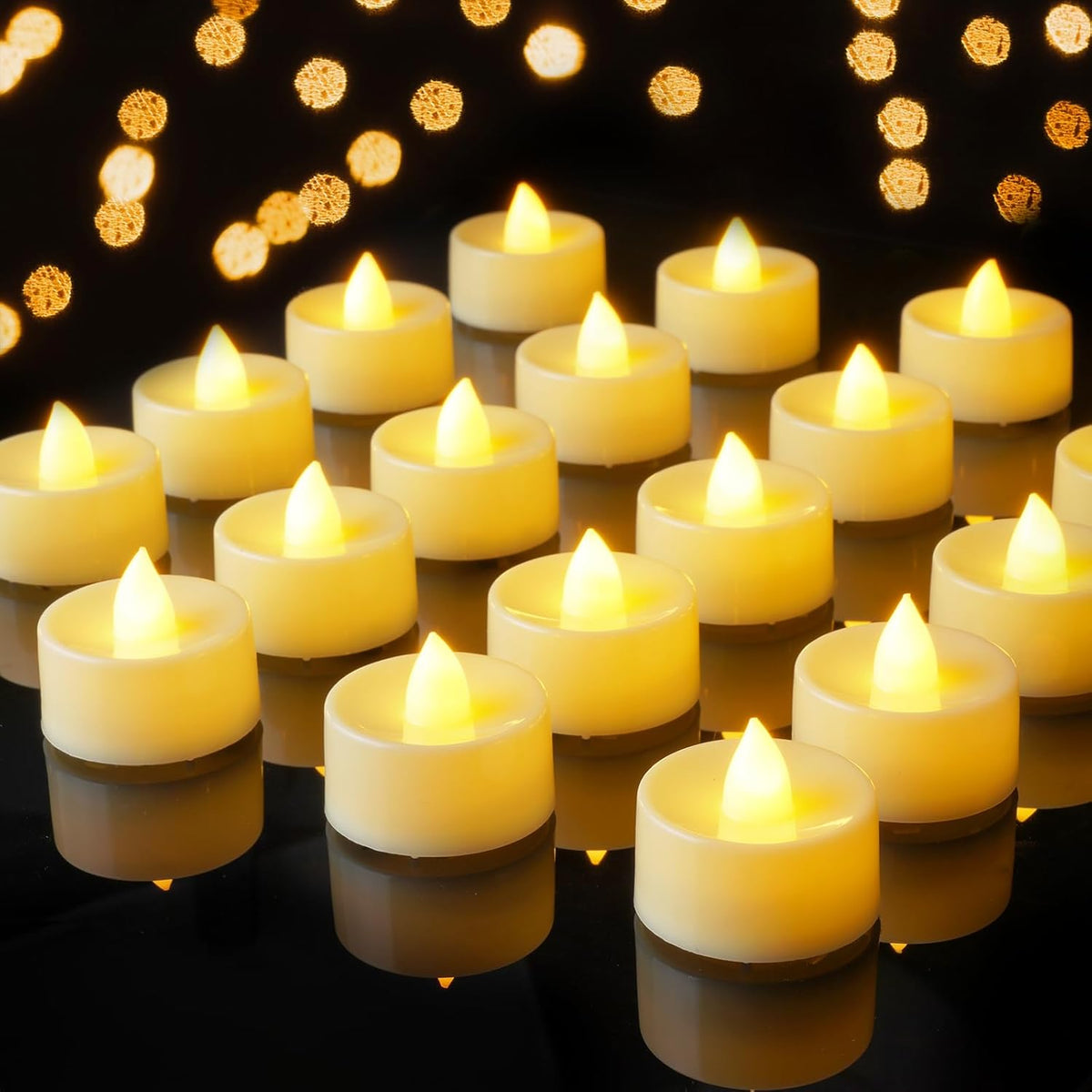 AMAGIC 100 Pack LED Flameless Candle Tea Lights Fake Electric Battery